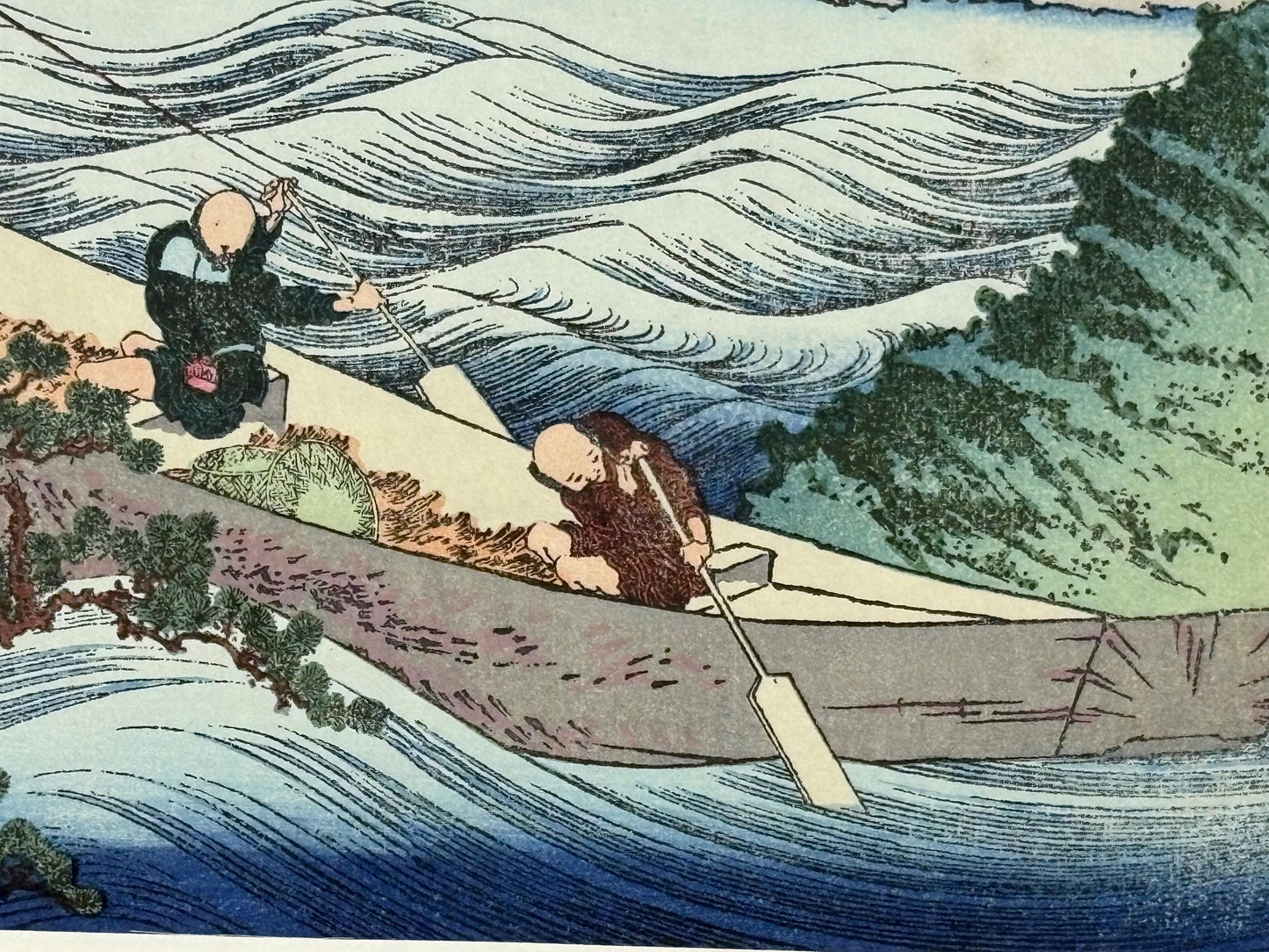 Japanese Ukiyoe, Woodblock print, Katsushika Hokusai, "Mt.fuji from the lake Suwa with Mt.Yastugatake for a foreground"