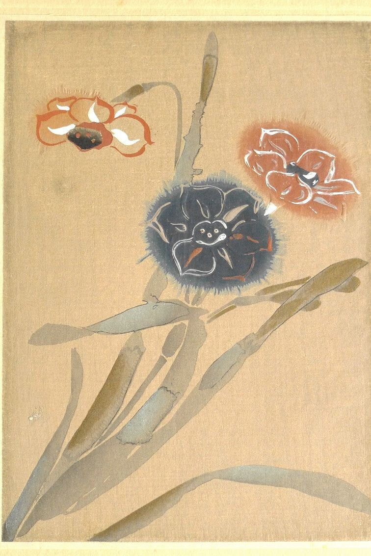 1932, Japanese antique woodblock print, Design, Pattern, Kokuga style 6