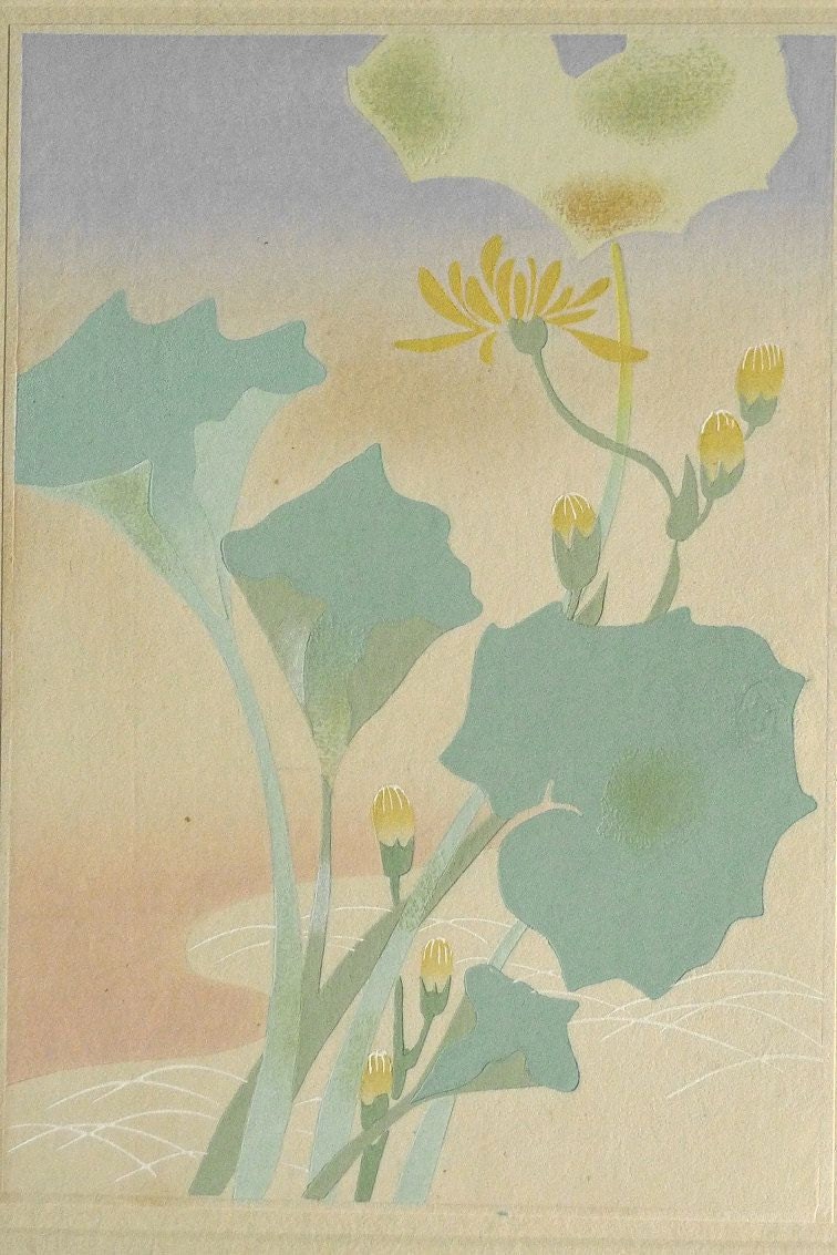 Japanese antique woodblock print, Design, 1932, Yamatoe style 5