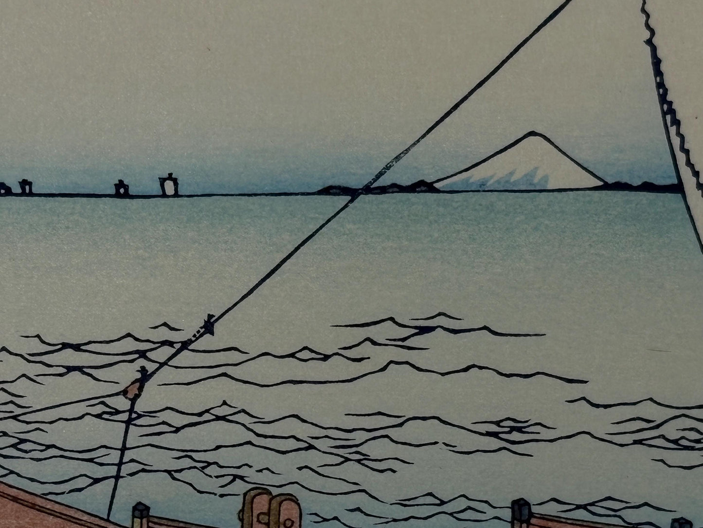 Japanese Ukiyo-e, Woodcut print, Hokusai, "The Kazusa Province sea route"