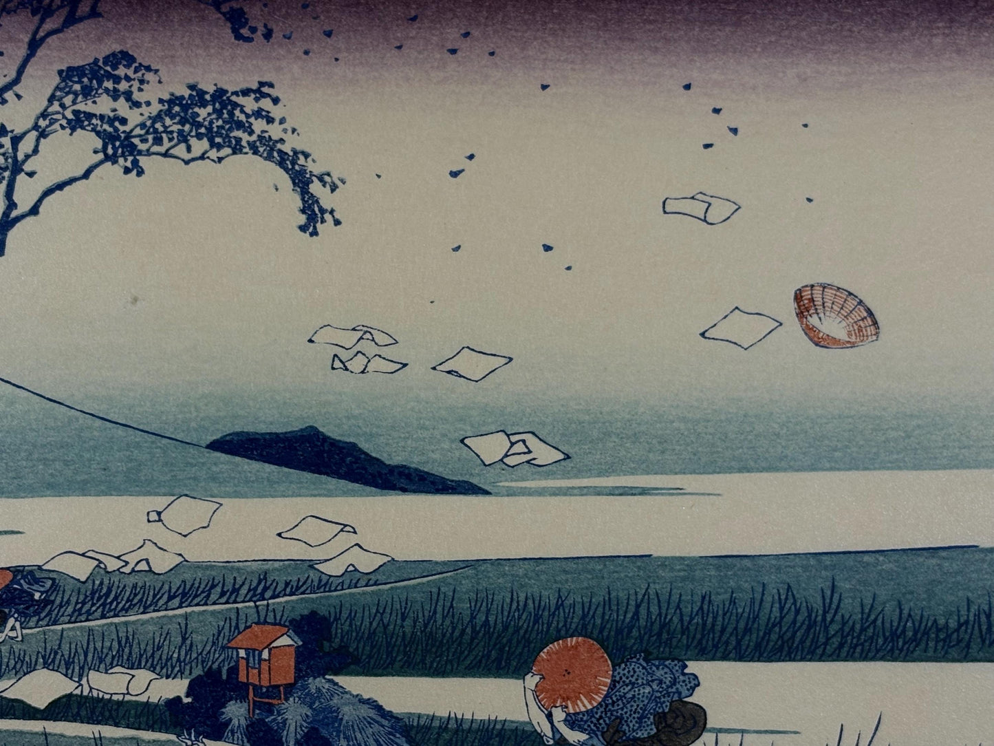 Japanese Ukiyo-e Woodblock print, Hokusai, "Ejiri in Suruga Province"