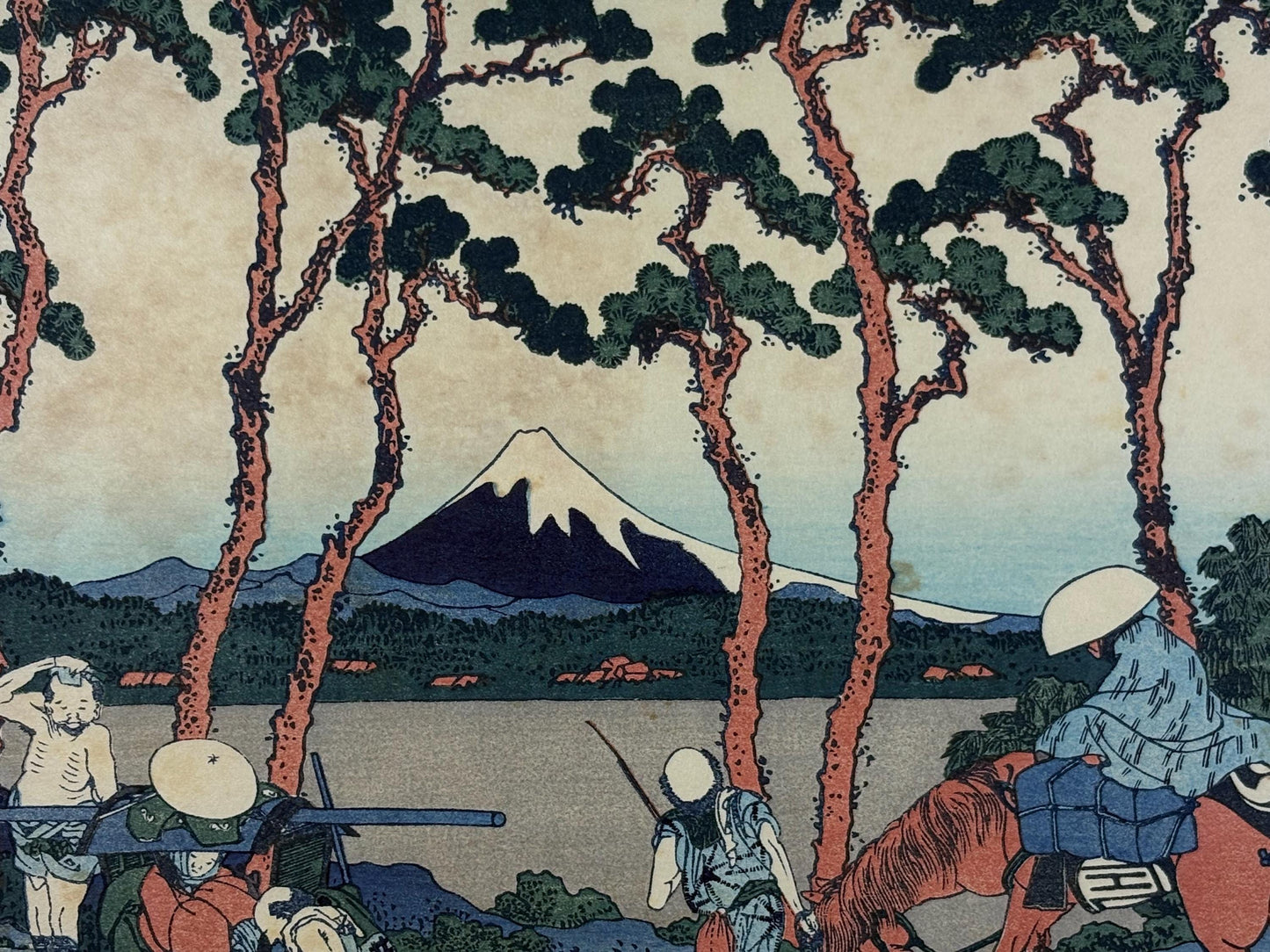 Japanese Ukiyo-e Woodblock print, Hokusai, " Hodogaya on the Tōkaidō"