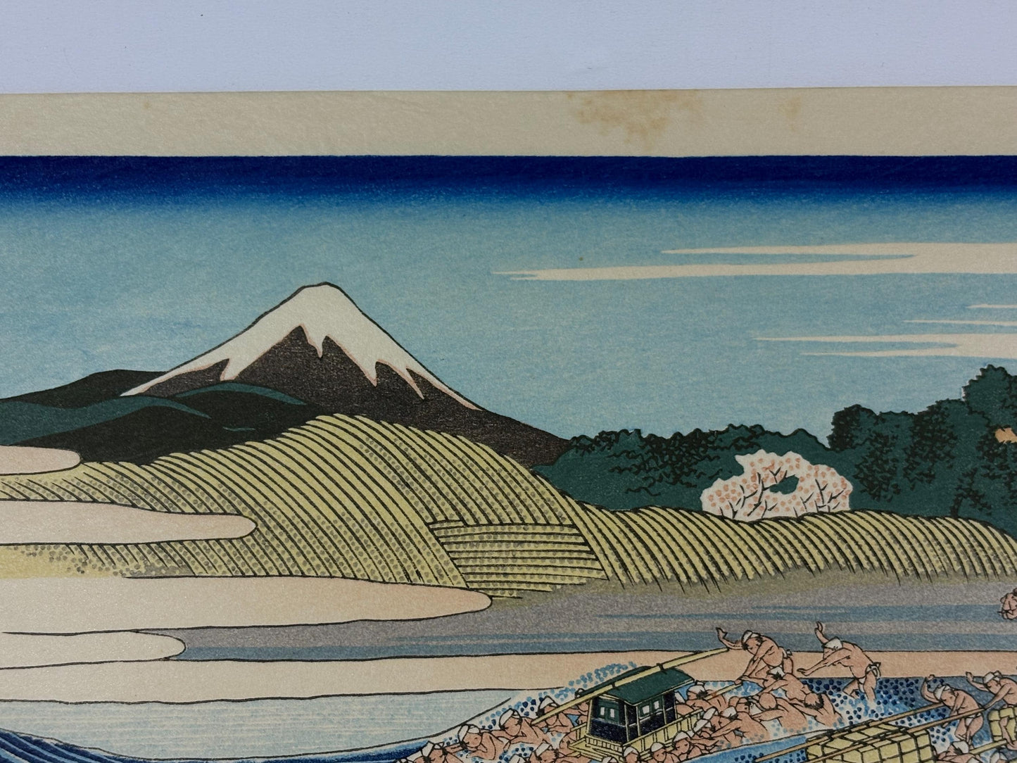 Japanese Ukiyo-e, Woodcut print, Hokusai, "The Fuji from Kanaya on the Tōkaidō"