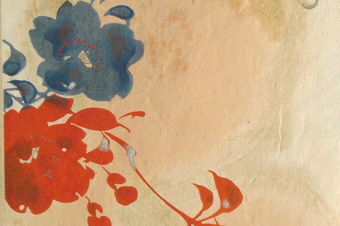 1932, Japanese antique woodblock print, Design, Yamatoe style 2