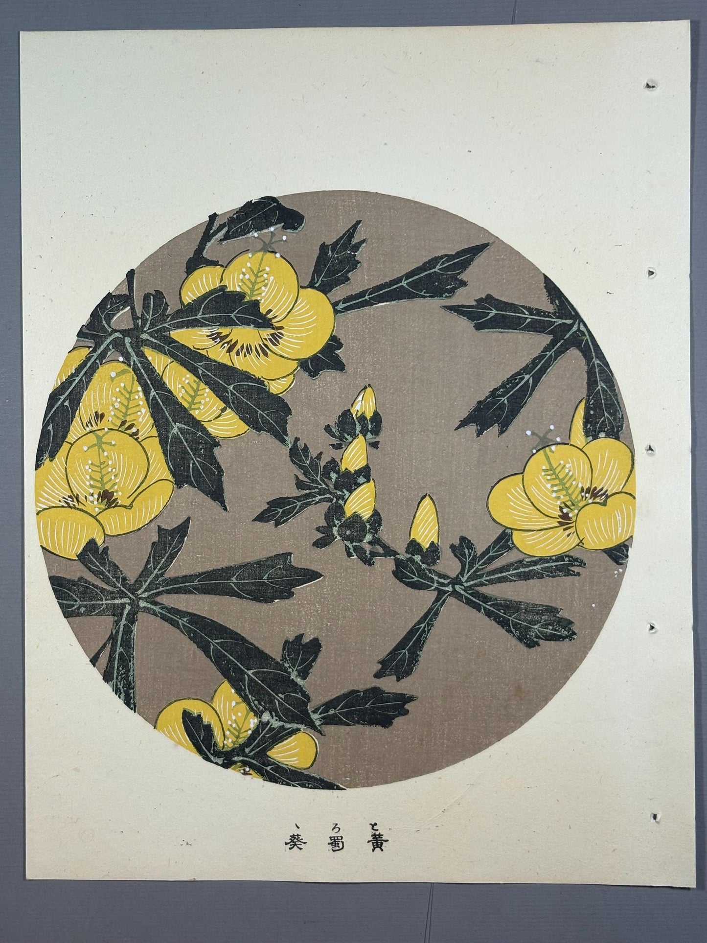 1908, Japanese antique woodblock print, Ito Jakuchu, "Aibika, from Jakuchu gafu"