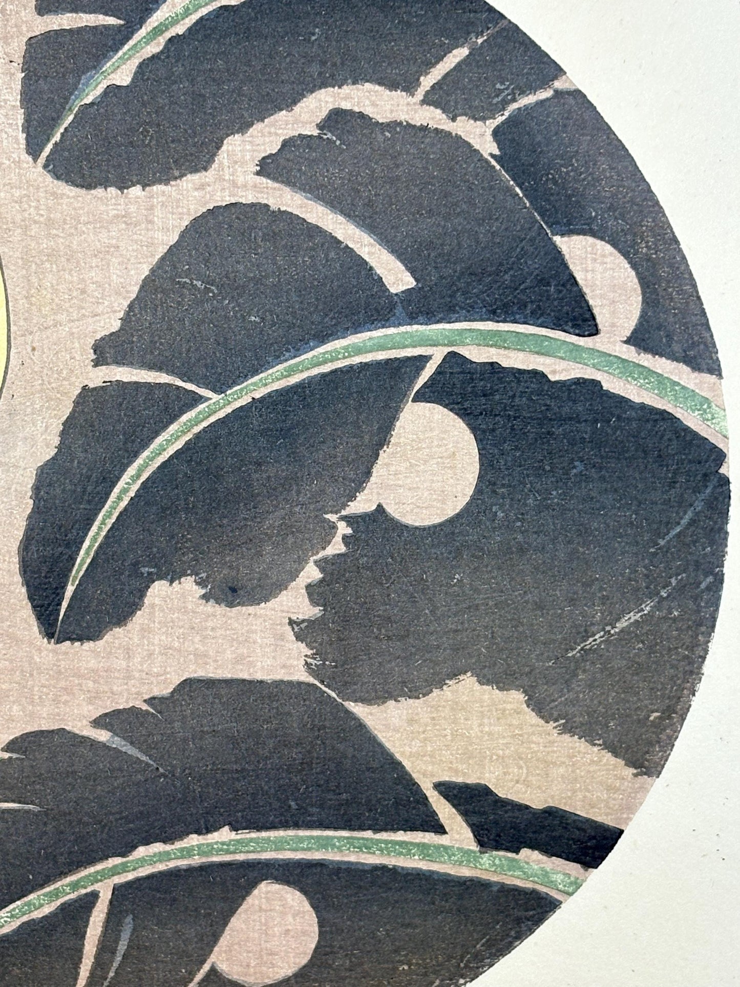 1908, Japanese antique woodblock print, Ito Jakuchu, "Japanese fiber banana, from Jakuchu gafu"