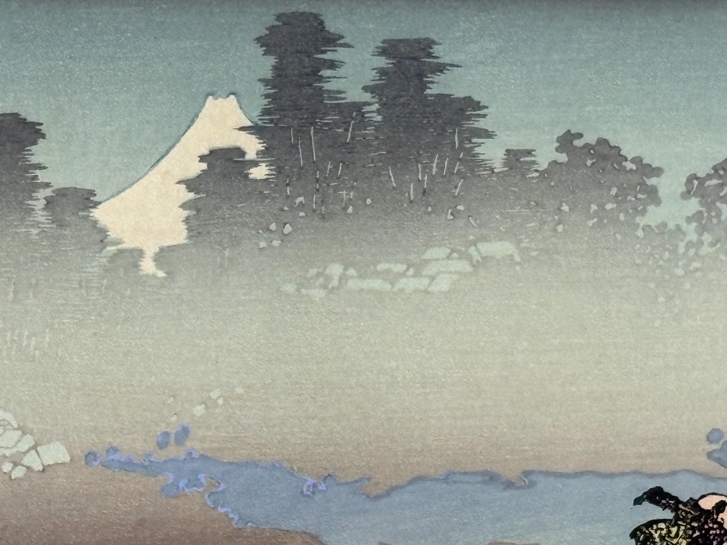 Japanese Ukiyoe, Woodblock print, Katsushika Hokusai, "Mt.fuji in a fog"