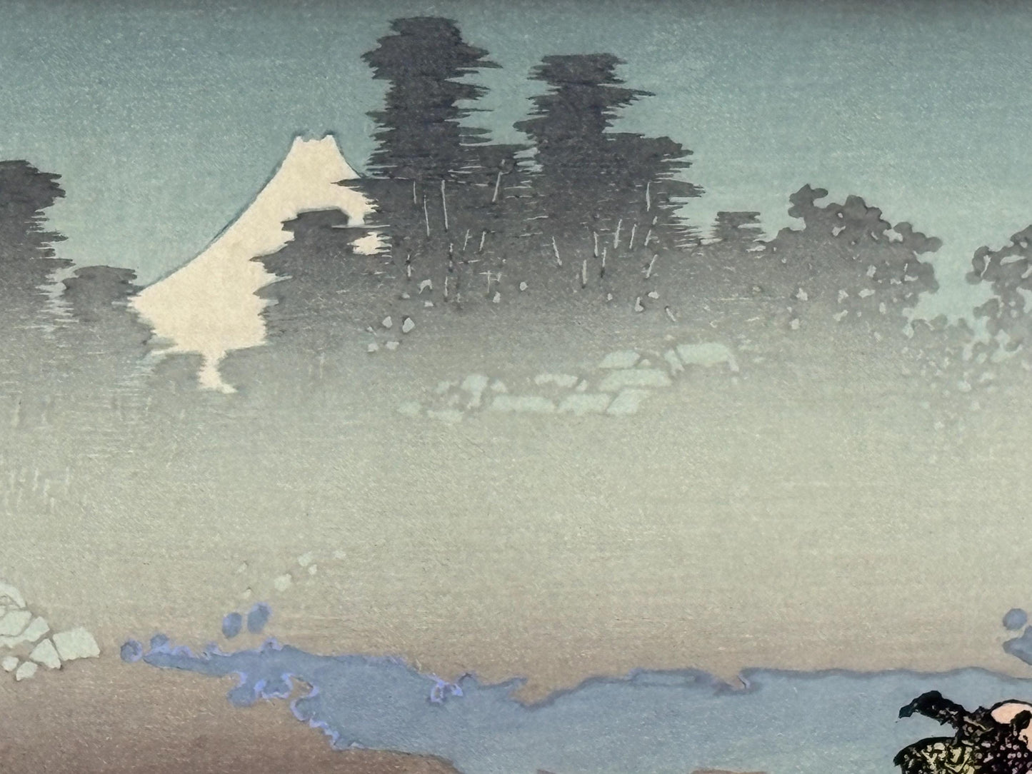 Japanese Ukiyoe, Woodblock print, Hokusai, "Mt.fuji in a fog"