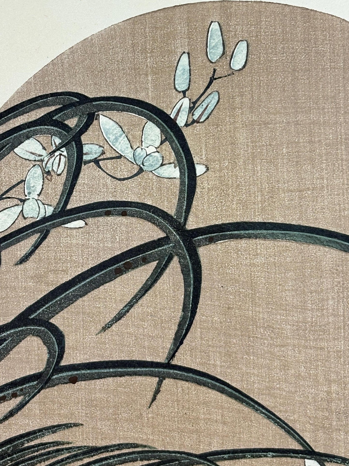 1908, Japanese antique woodblock print, Ito Jakuchu, "wind orchid, from Jakuchu gafu"