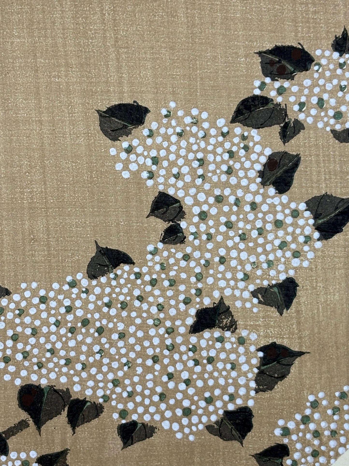 1908, Japanese antique woodblock print, Ito Jakuchu, "Reeves' Spiraea, from Jakuchu gafu"