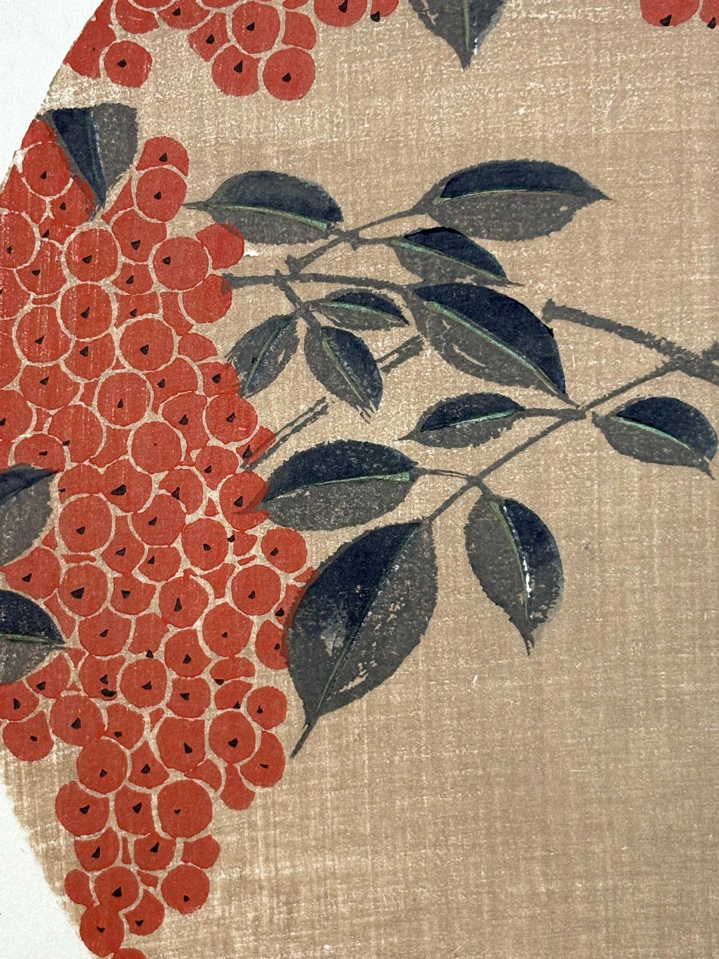 1908, Japanese antique woodblock print, Ito Jakuchu, "Heavenly Bamboo, from Jakuchu gafu"