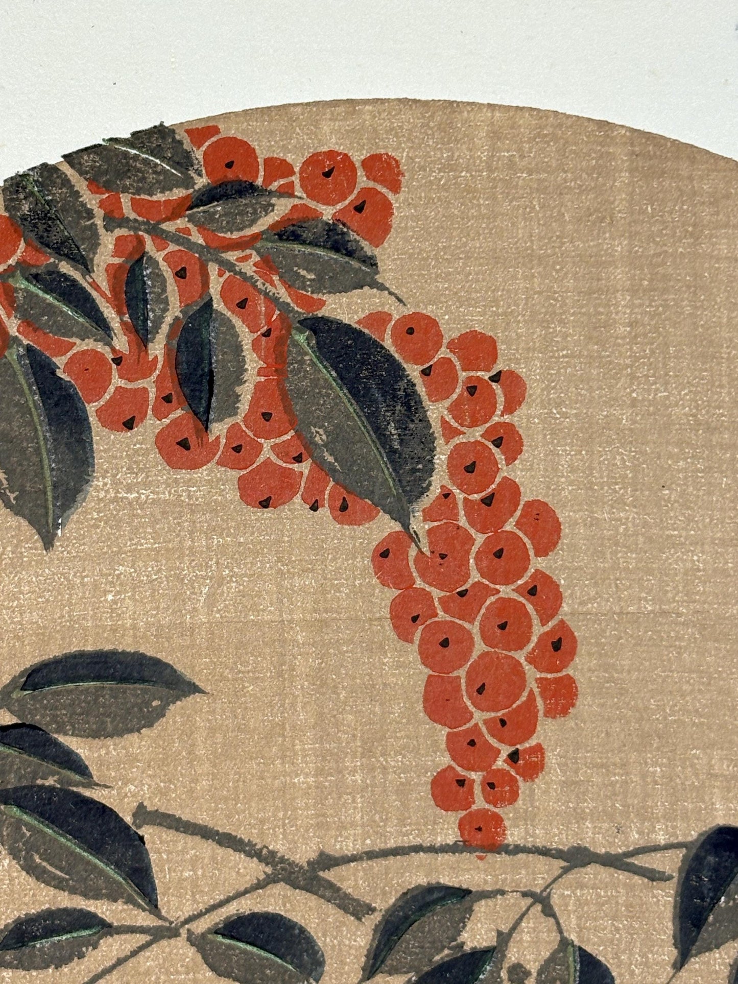 1908, Japanese antique woodblock print, Ito Jakuchu, "Heavenly Bamboo, from Jakuchu gafu"