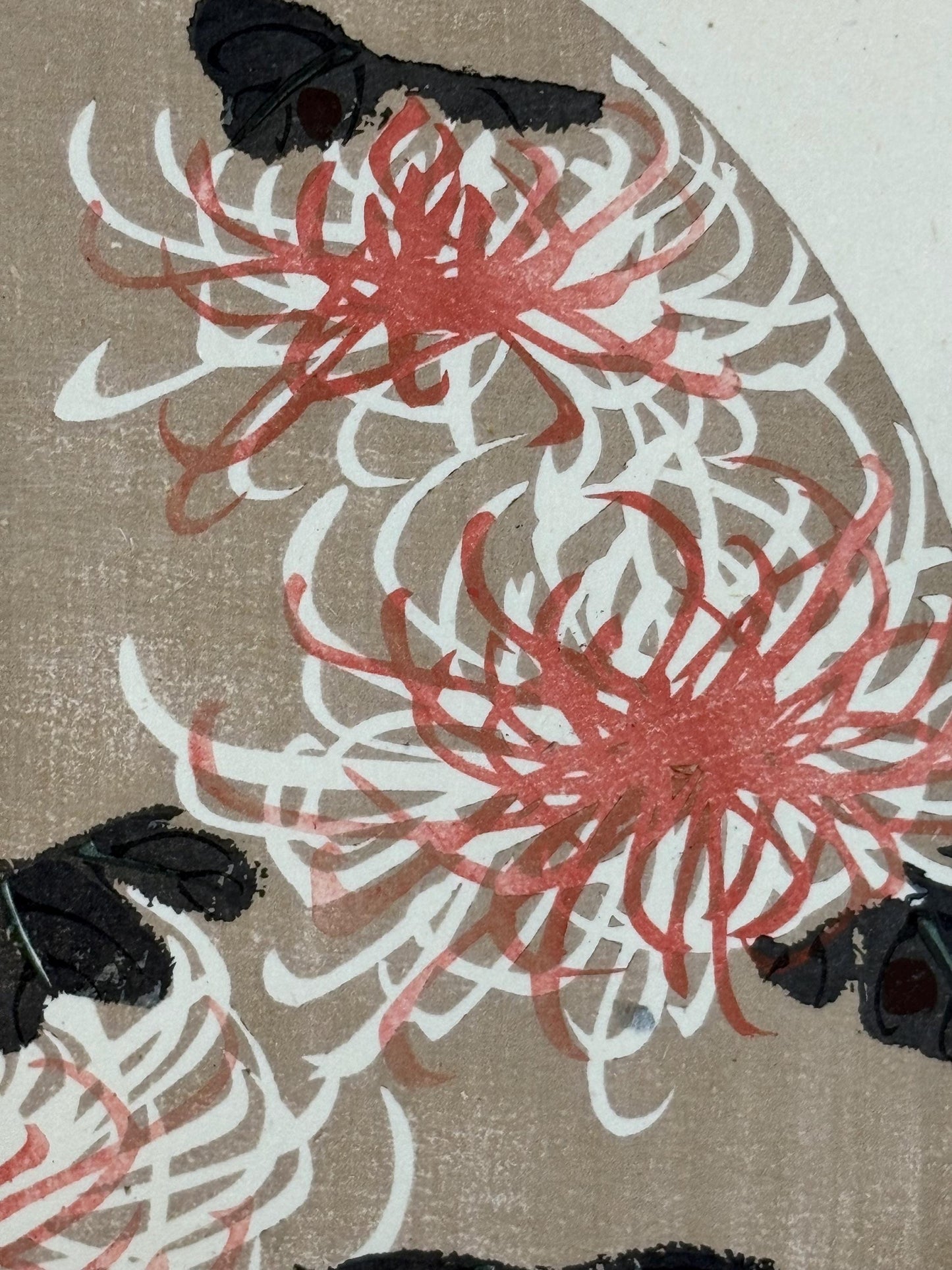 1908, Japanese antique woodblock print, Ito Jakuchu, "Chrysanthemum, from Jakuchu gafu"