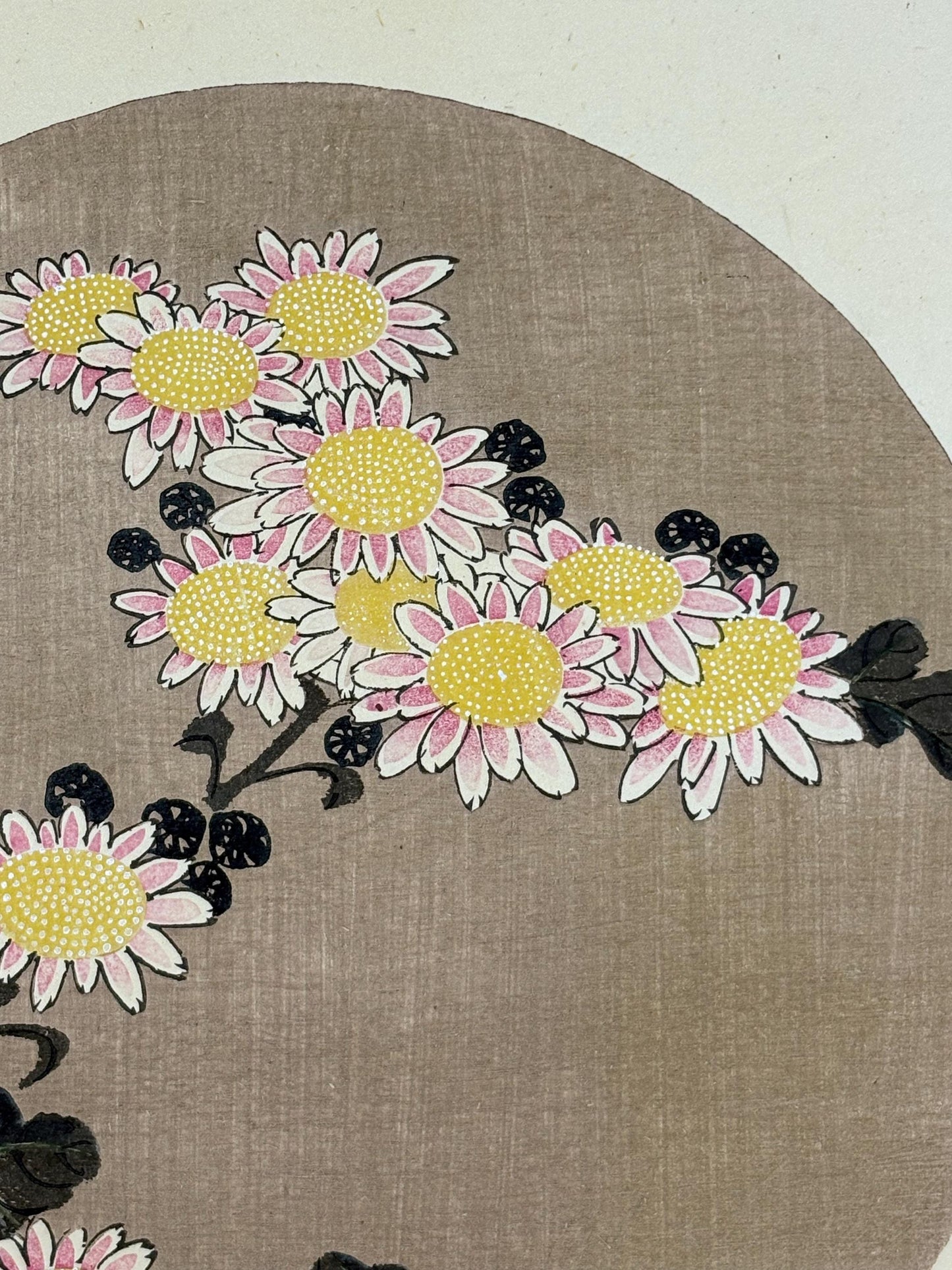 1908, Japanese antique woodblock print, Ito Jakuchu, "Winter Chrysanthemum, from Jakuchu gafu"