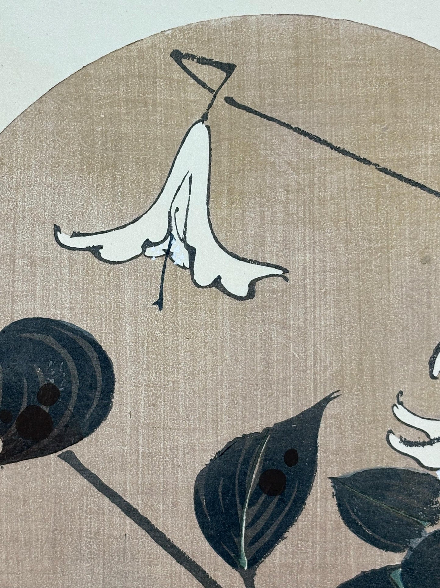 1908, Japanese antique woodblock print, Ito Jakuchu, "Plantain Lily, from Jakuchu gafu"