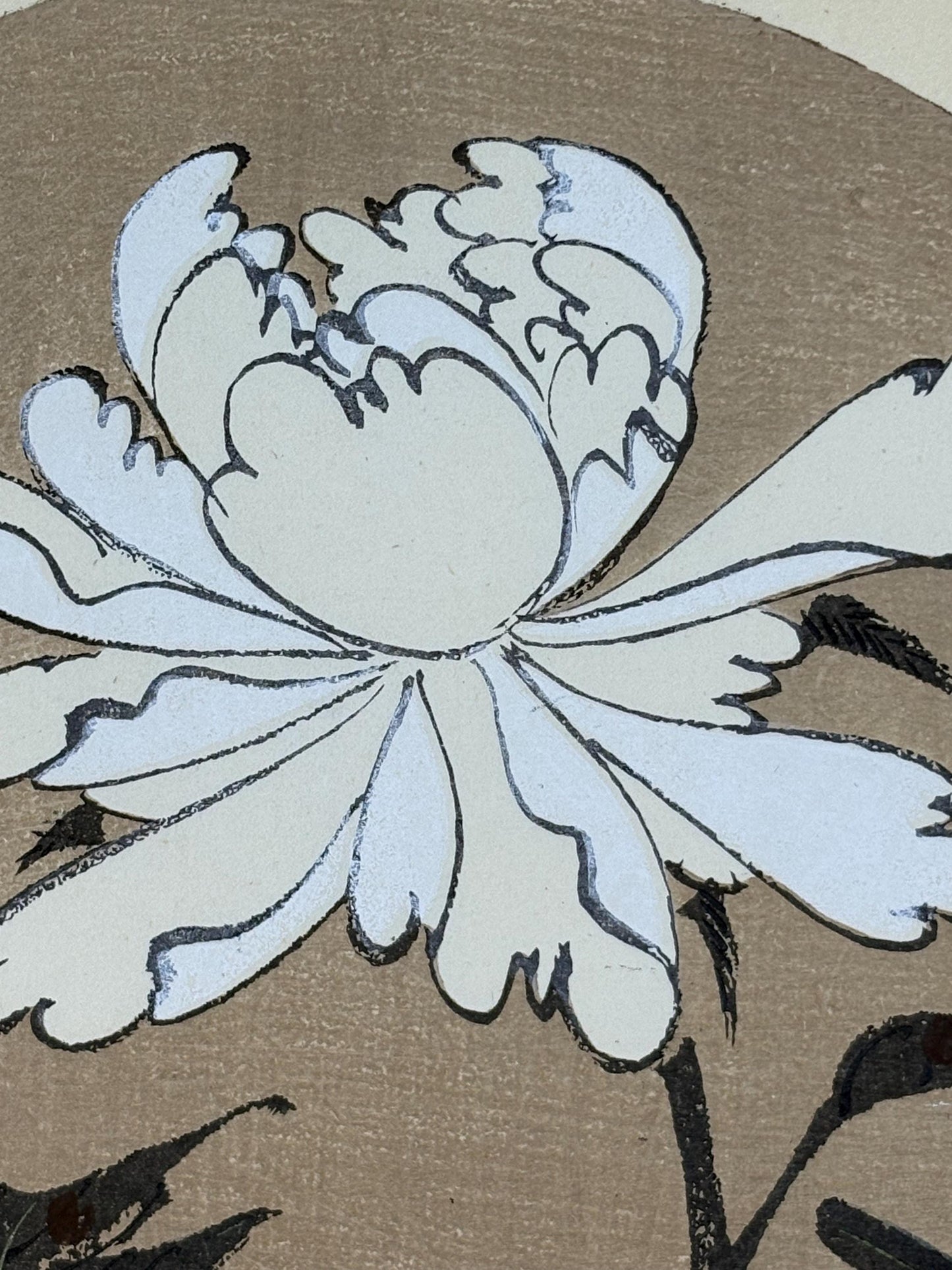 1908, Japanese antique woodblock print, Ito Jakuchu, "Peony, from Jakuchu gafu"