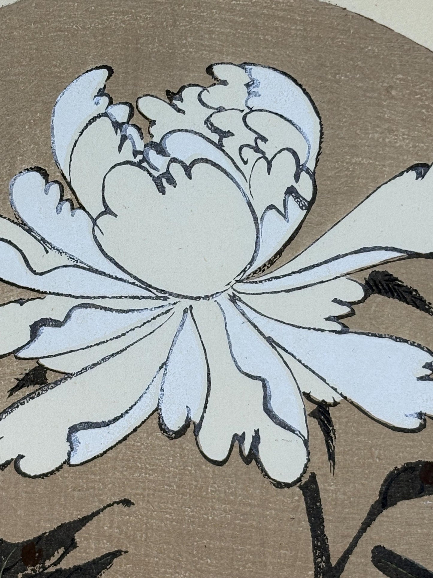 1908, Japanese antique woodblock print, Ito Jakuchu, "Peony, from Jakuchu gafu"