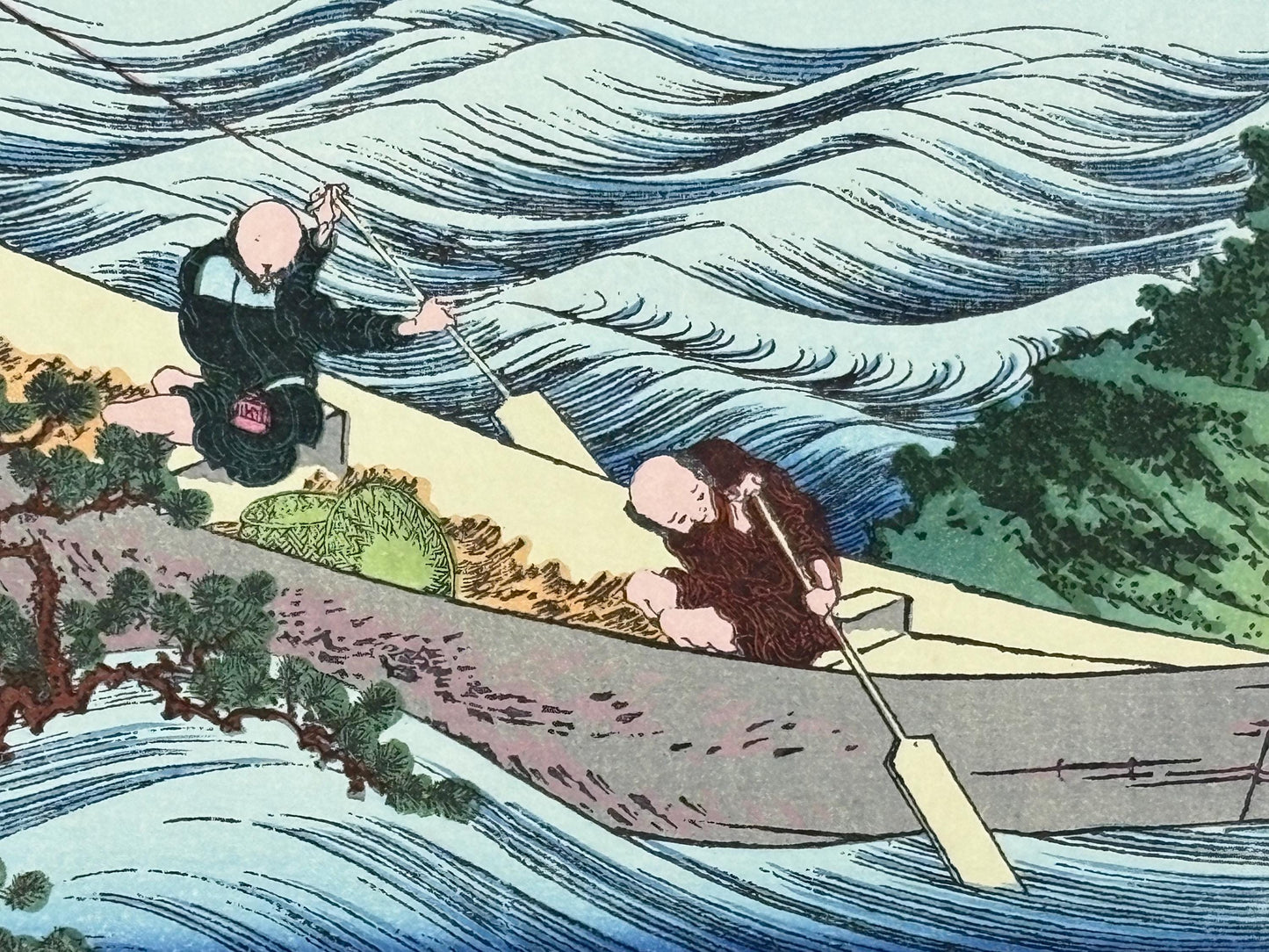 Japanese Ukiyoe, Woodblock print, Katsushika Hokusai, "Mt.fuji from the lake Suwa with Mt.Yastugatake for a foreground"