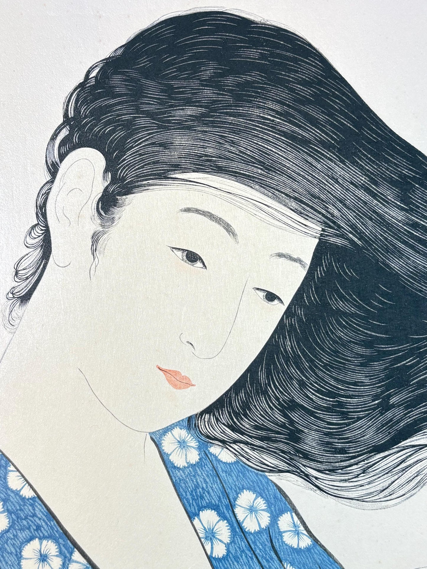 Hashiguchi Goyo, "Woman Combing her Hair"