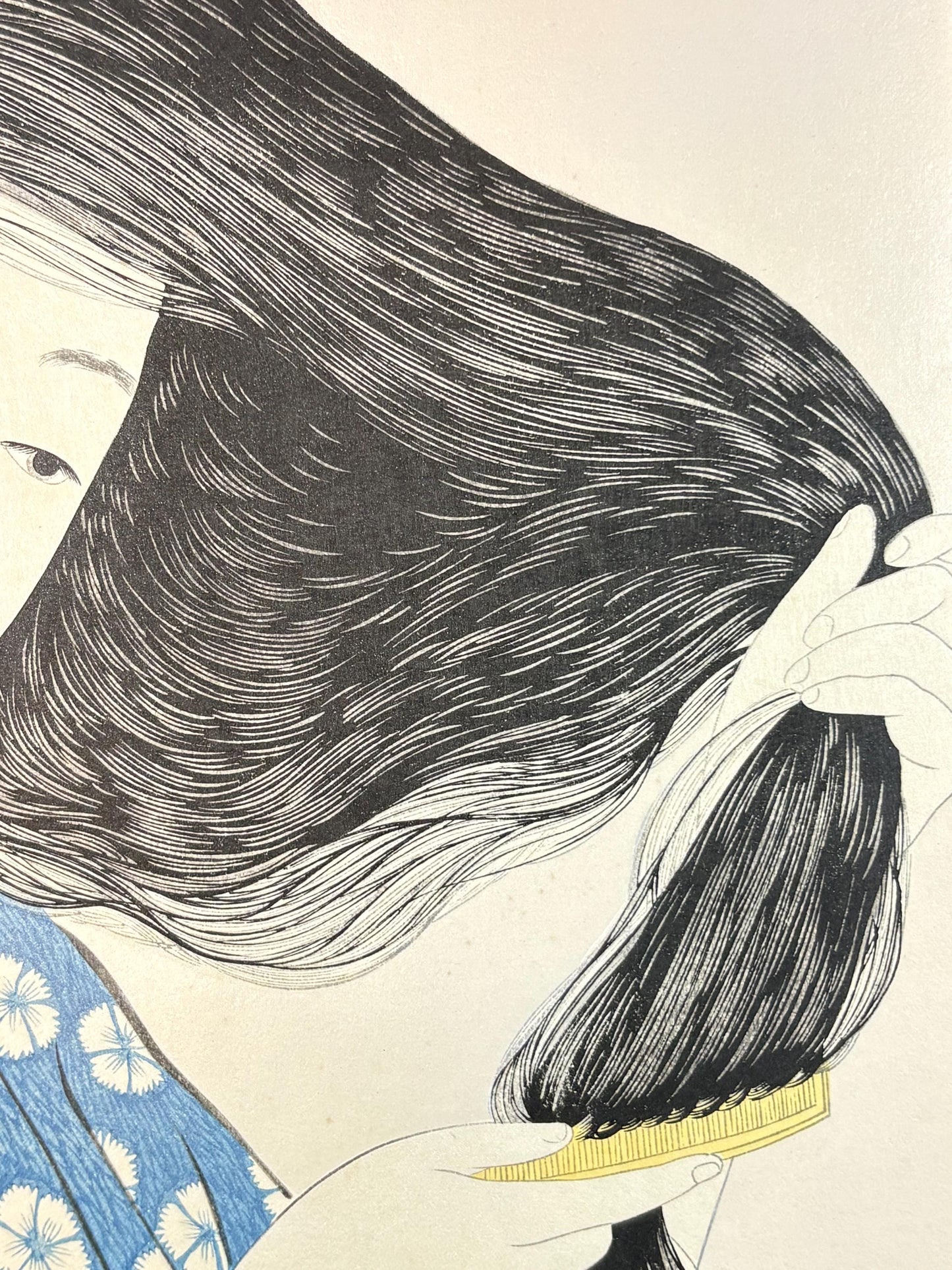 Hashiguchi Goyo, "Woman Combing her Hair"