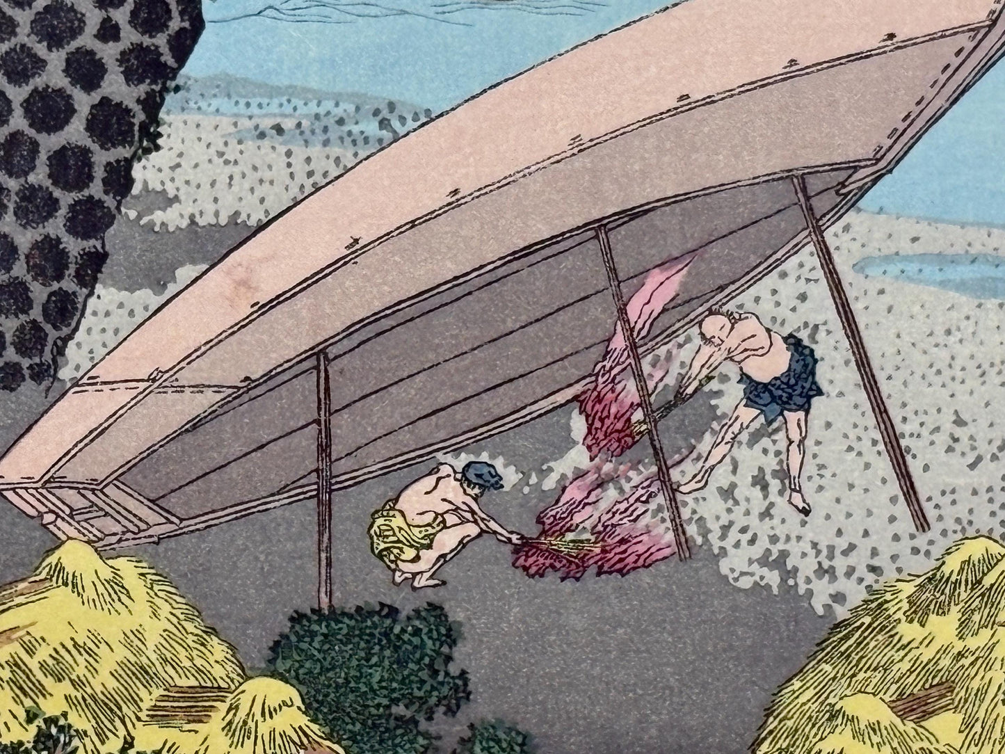 Japanese Ukiyoe, Woodblock print, Hokusai, "Mt.fuji and a beacon"