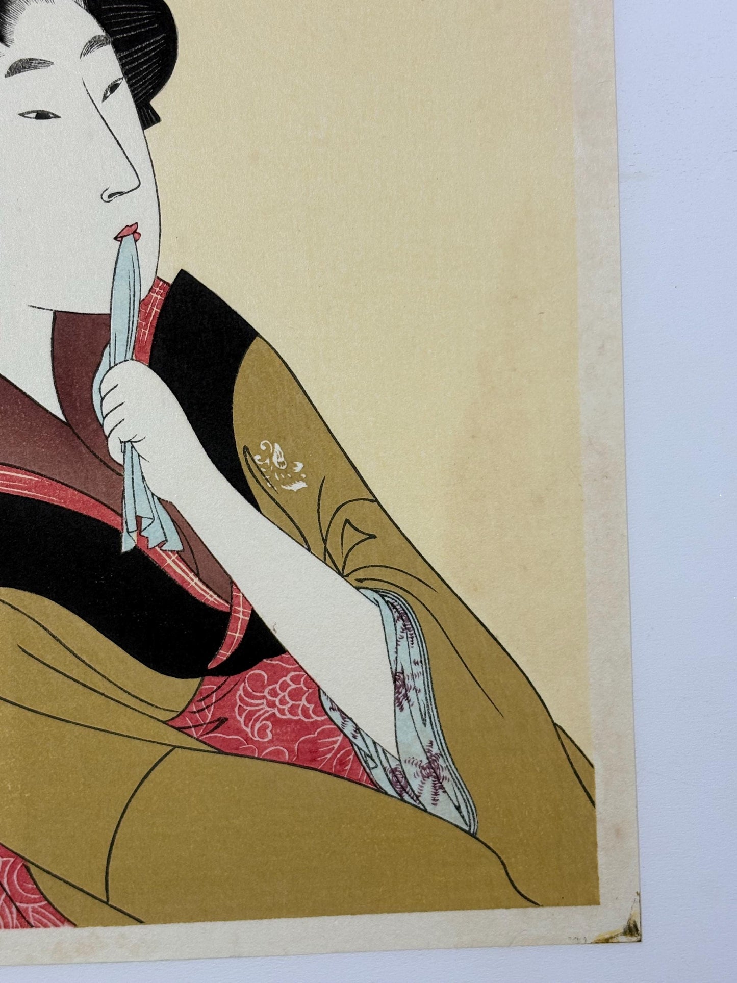 Japanese Ukiyo-e Woodblock print, Utamaro, "A chatterbox"