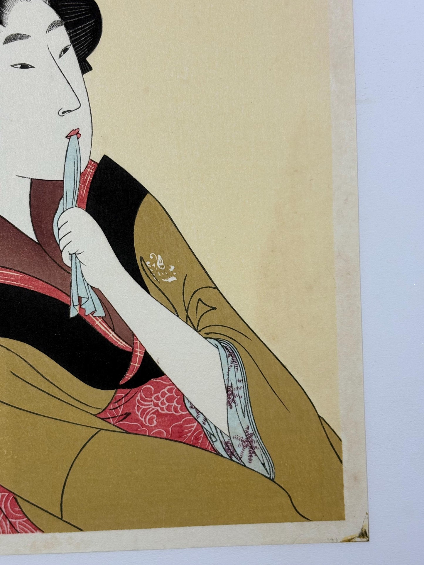 Japanese Ukiyo-e Woodblock print, Utamaro, "A chatterbox"