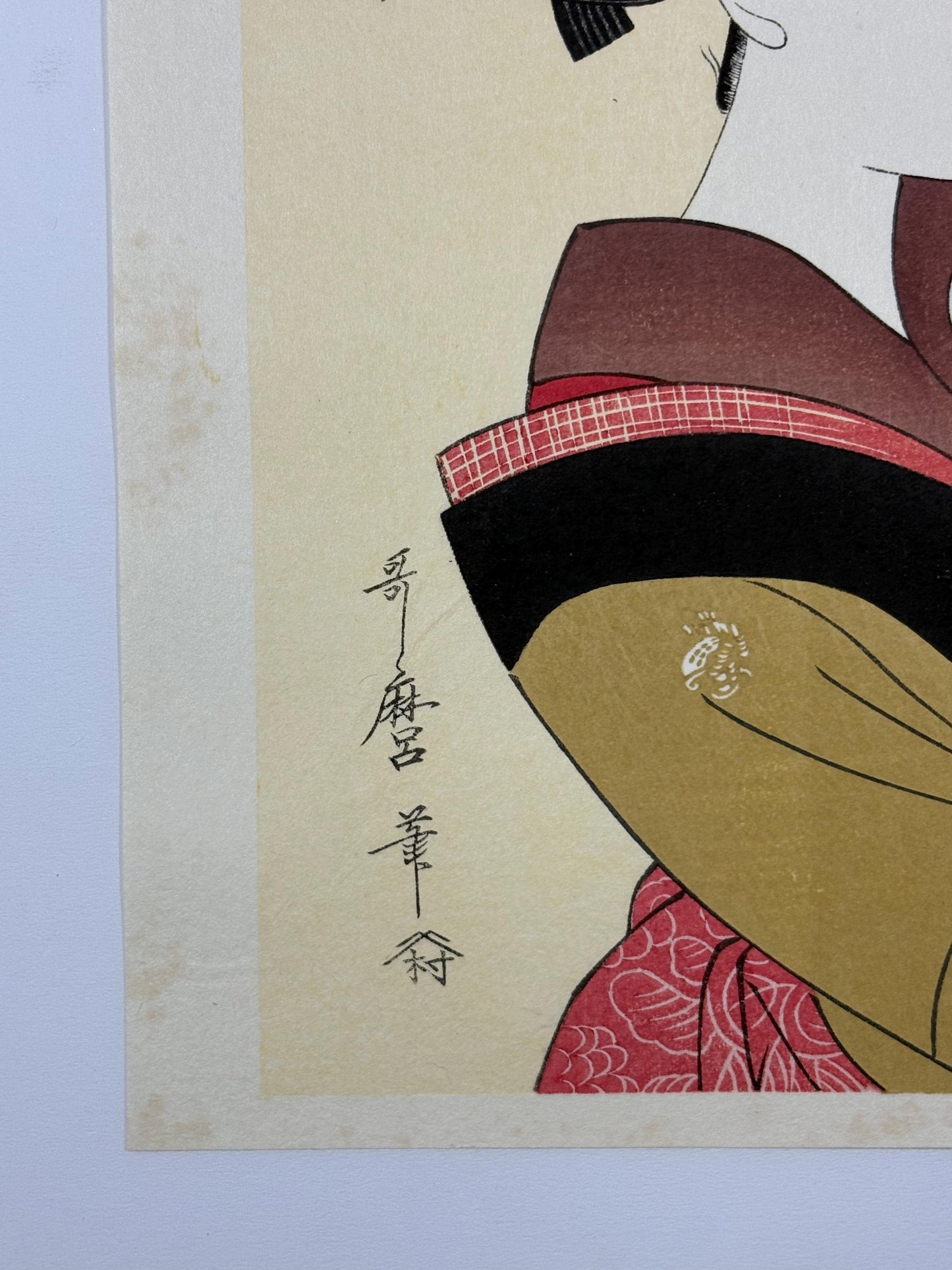Japanese Ukiyo-e Woodblock print, Utamaro, "A chatterbox"