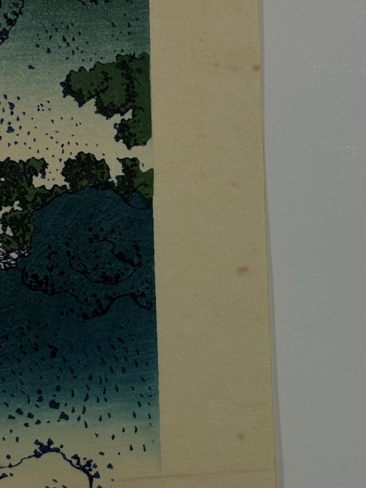 Japanese Ukiyo-e, Woodcut print, Hokusai, "Mount Fuji from the mountains of Tōtōmi"