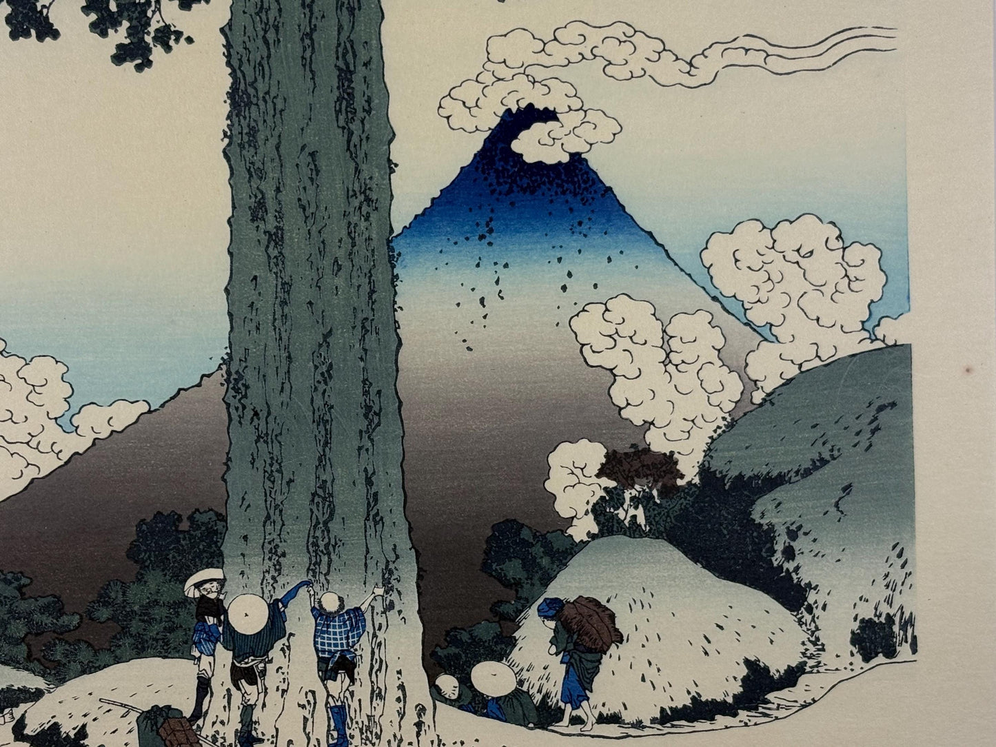 Japanese Ukiyo-e Woodblock print, Hokusai, "Mishima Pass in Kai Province"