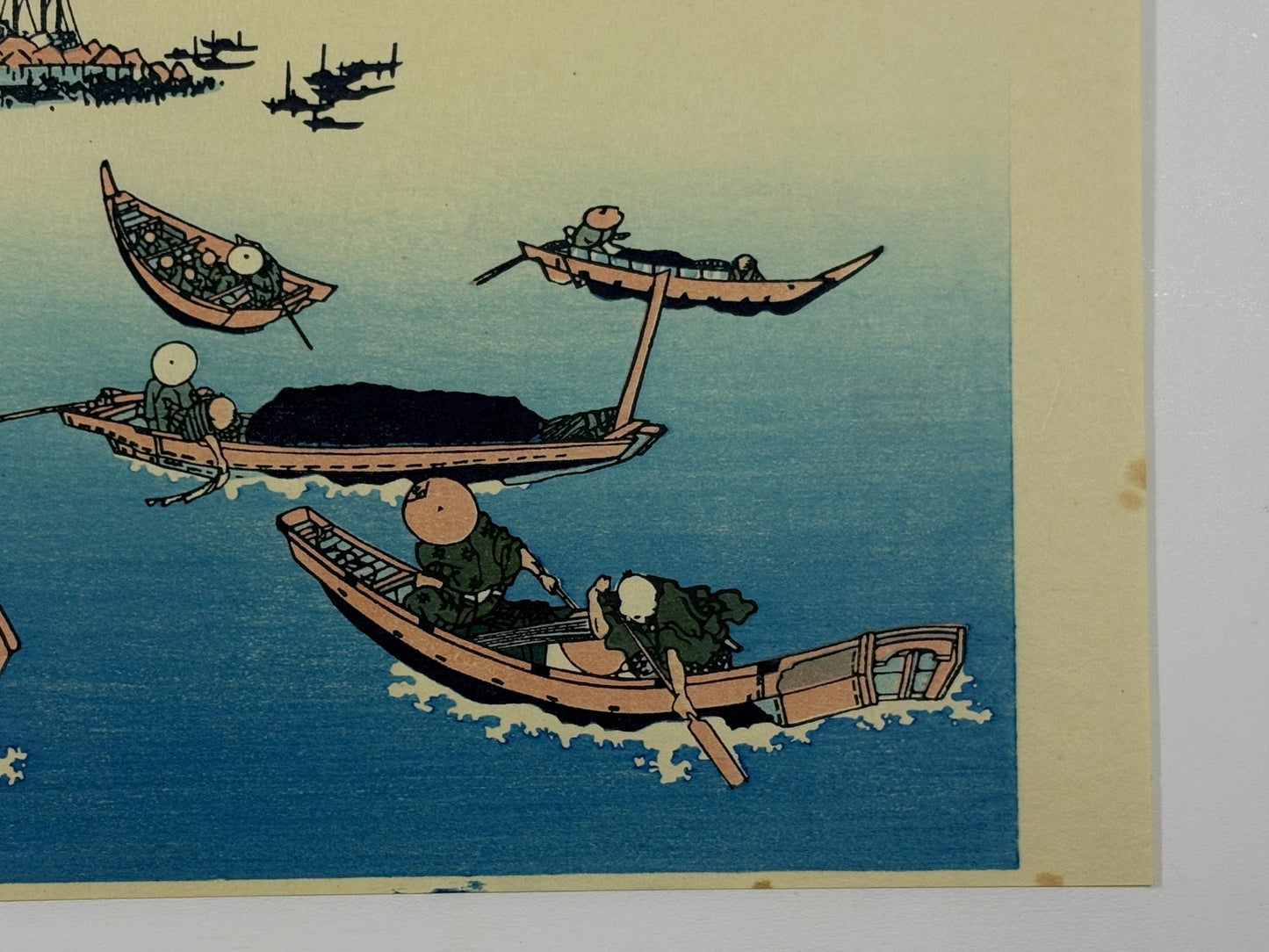 Japanese Ukiyo-e Woodblock print, Hokusai, "Tsukuda Island in Musashi Province"
