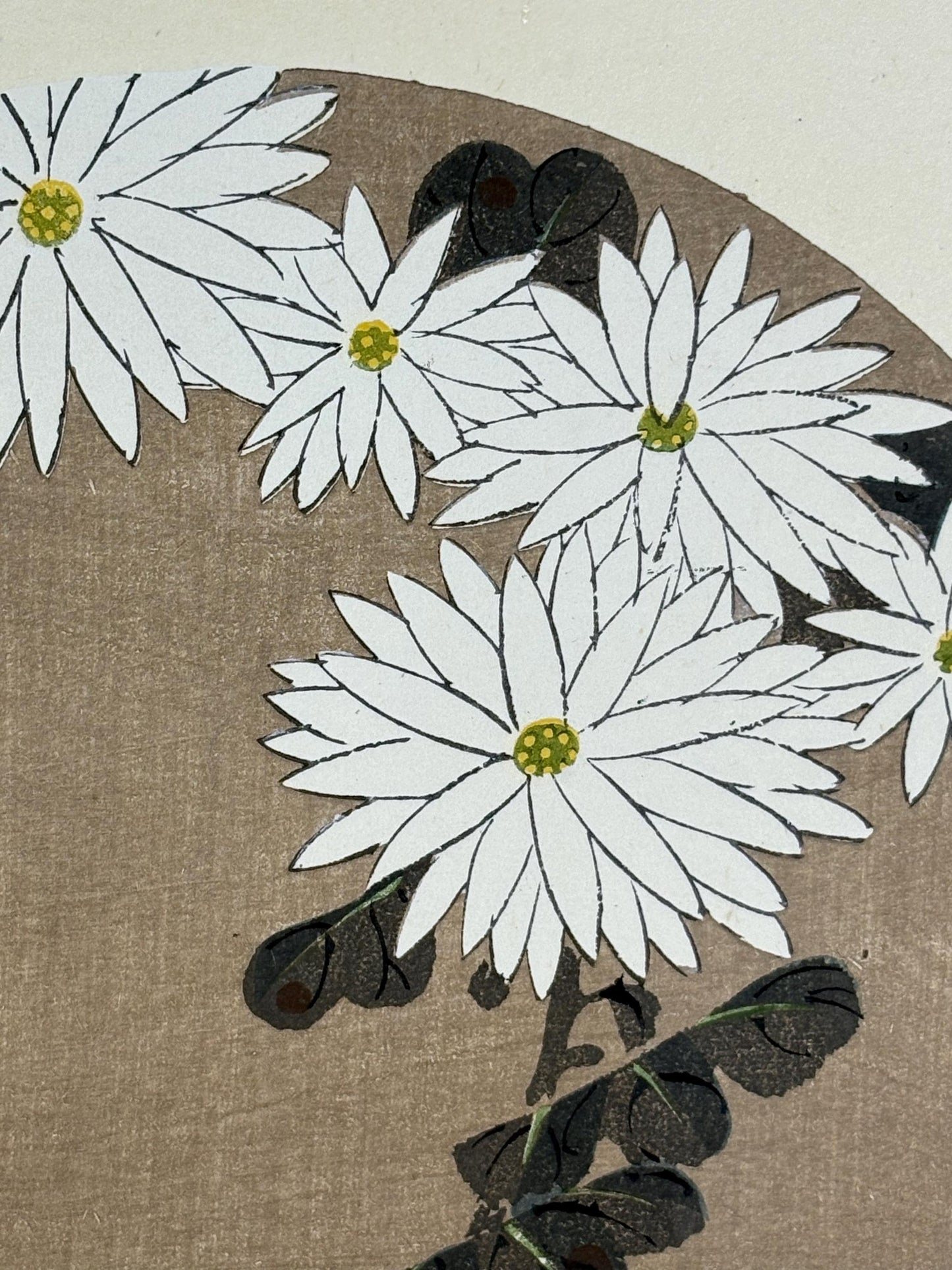 1908, Japanese antique woodblock print, Ito Jakuchu, "Chrysanthemum, from Jakuchu gafu"