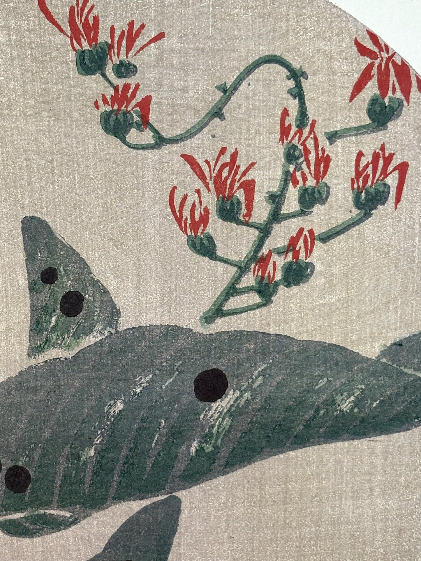 1908, Japanese antique woodblock print, Ito Jakuchu, "hosta, from Jakuchu gafu"