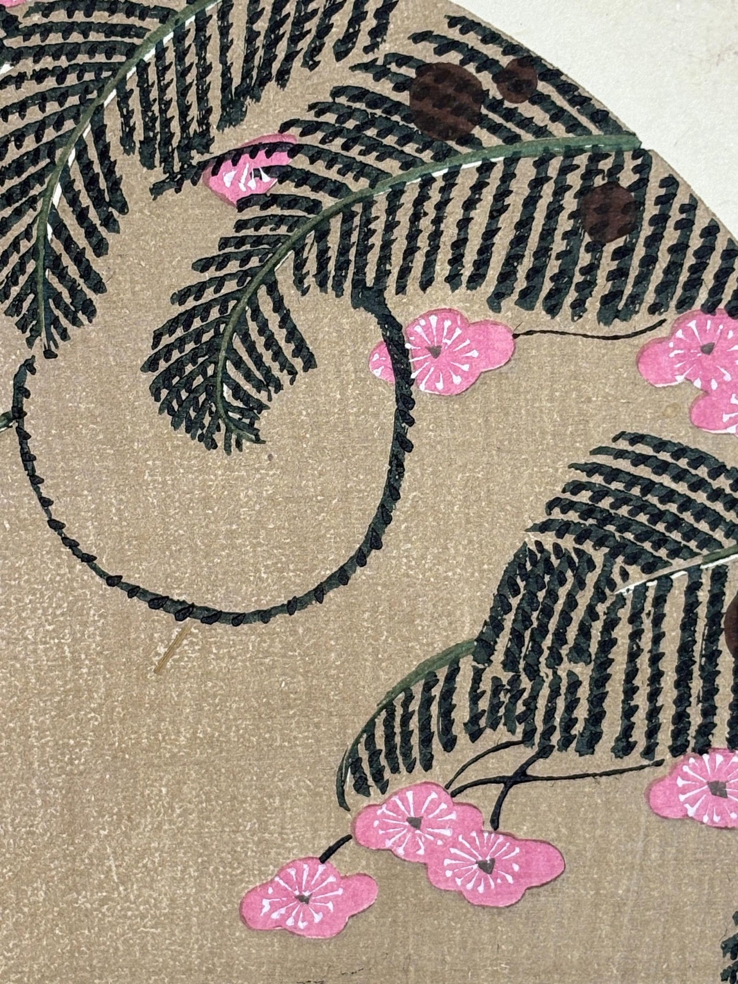 1908, Japanese antique woodblock print, Ito Jakuchu, "cypress vine, from Jakuchu gafu"