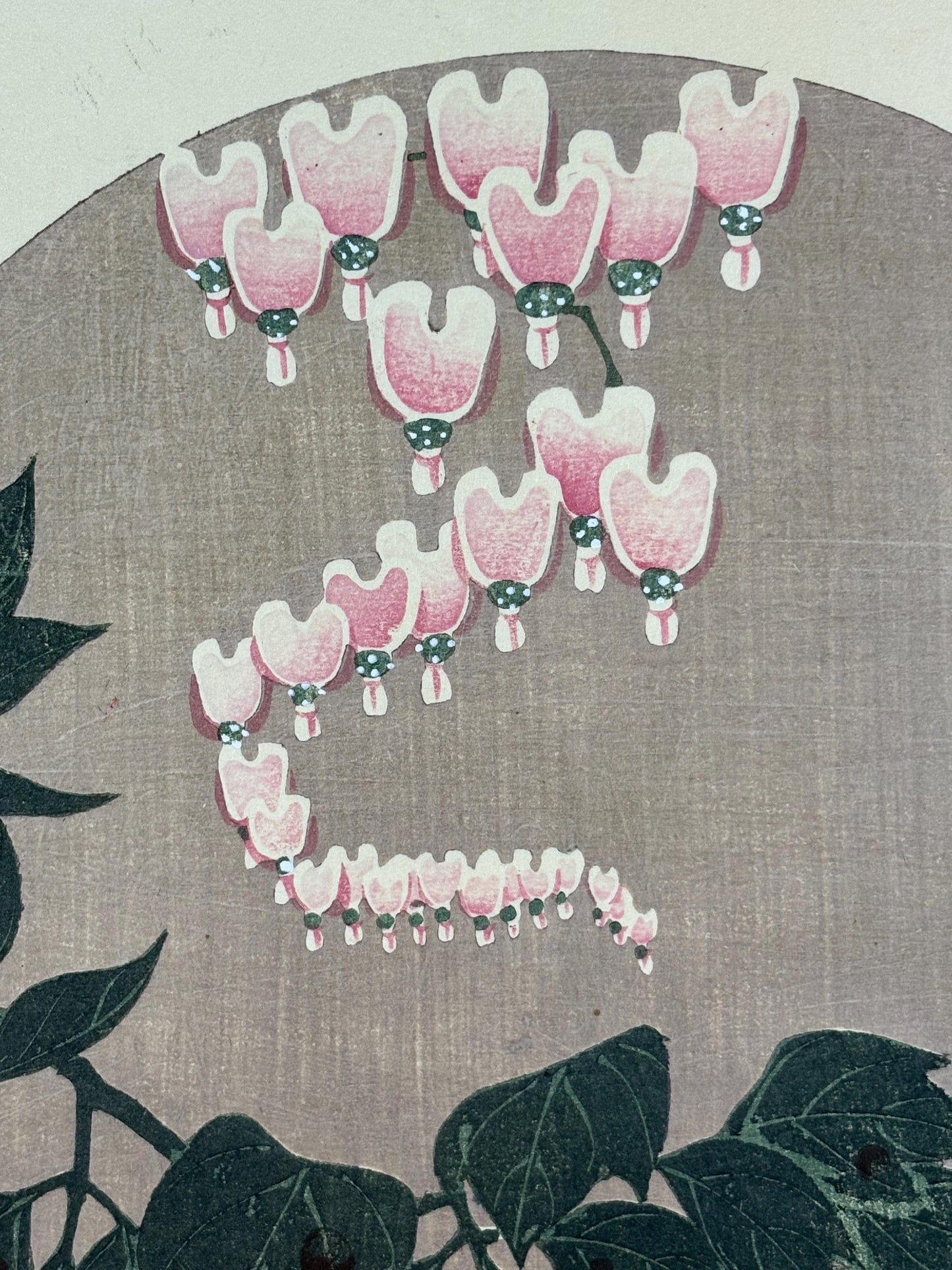 1908, Japanese antique woodblock print, Ito Jakuchu, "Bleeding Heart, from Jakuchu gafu"