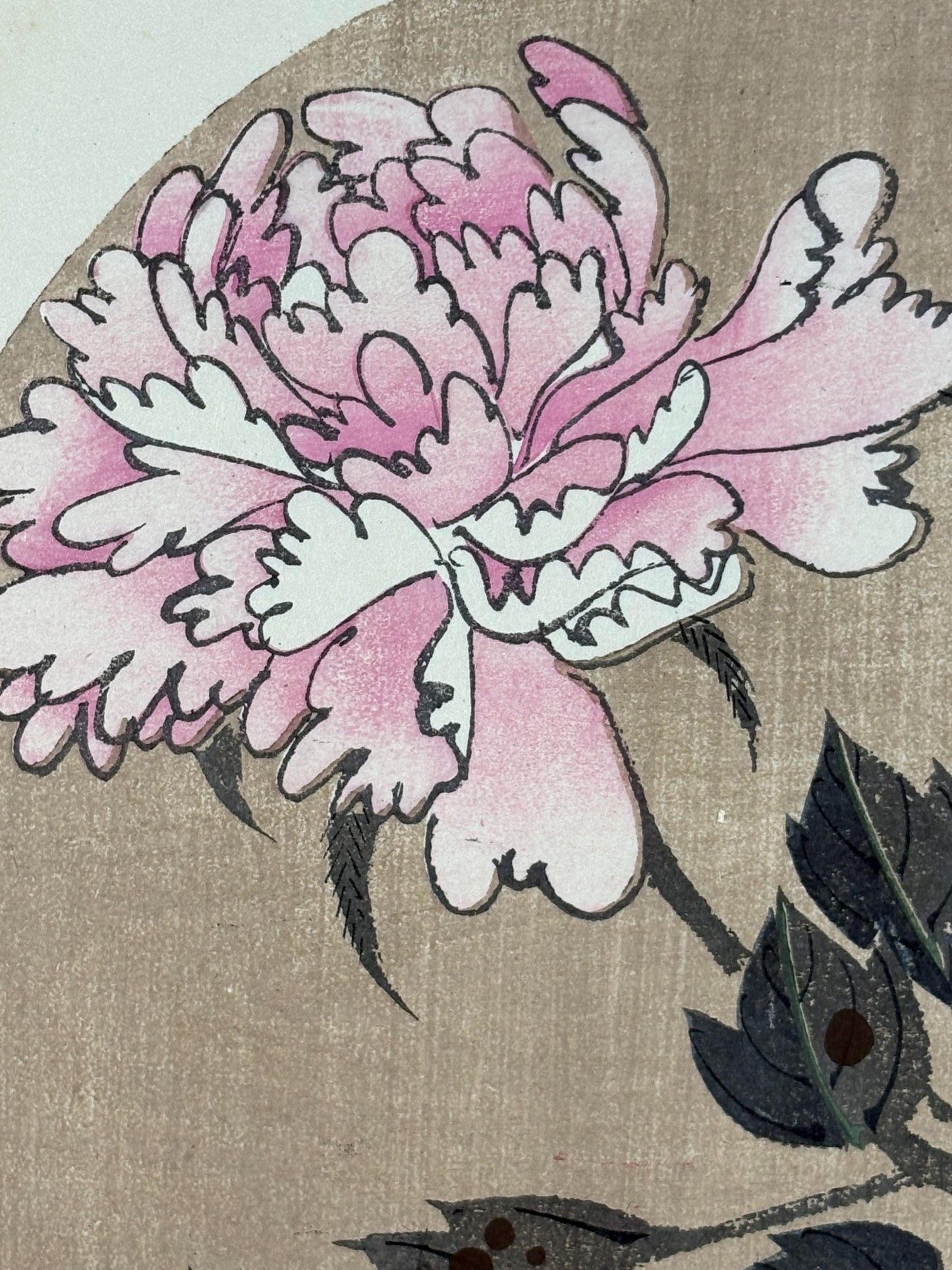 1908, Japanese antique woodblock print, Ito Jakuchu, "Peony, from Jakuchu gafu"