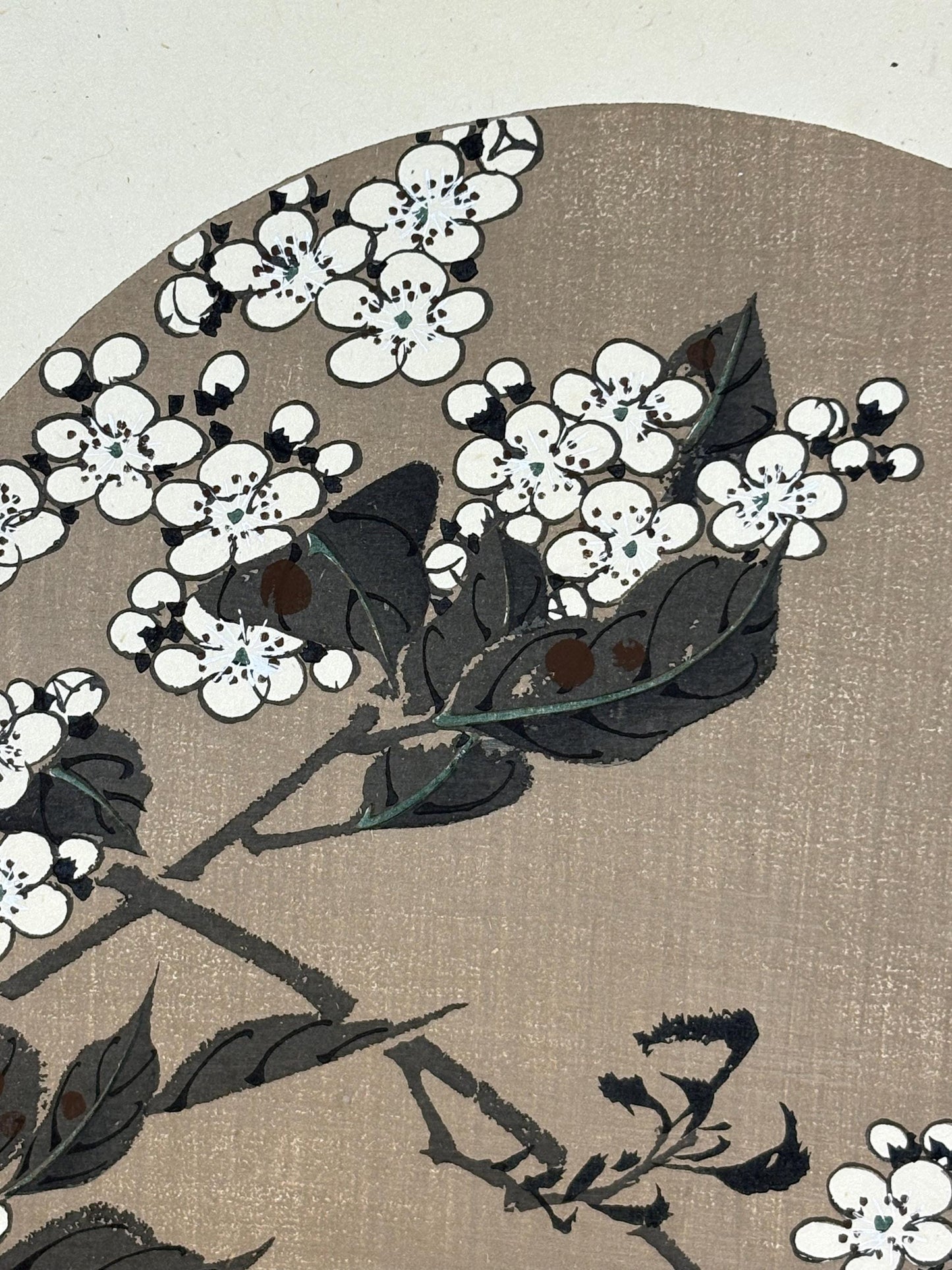 1908, Japanese antique woodblock print, Ito Jakuchu, "Pear Blossom, from Jakuchu gafu"