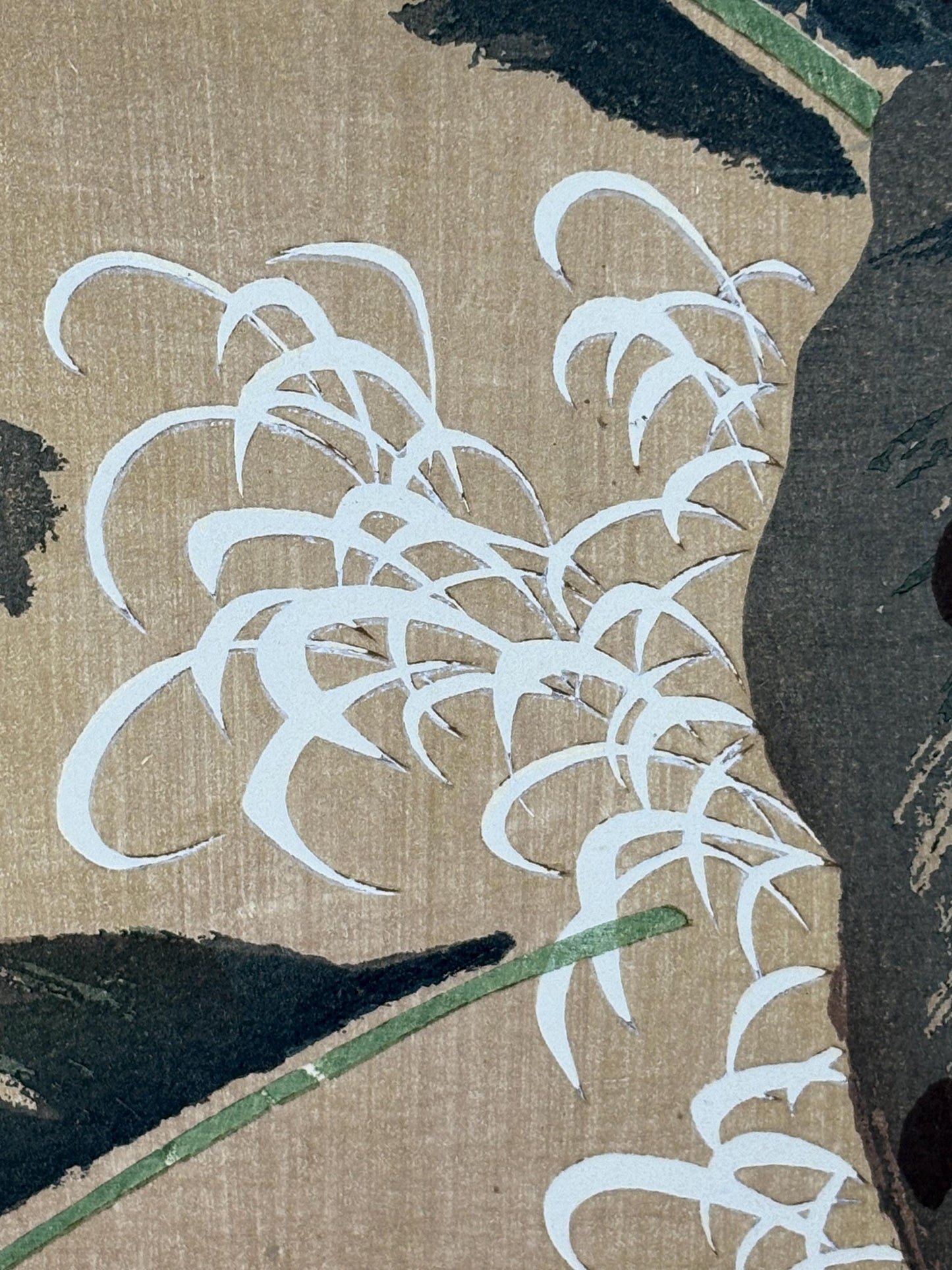 1908, Japanese antique woodblock print, Ito Jakuchu, "Wild Turmeric, from Jakuchu gafu"