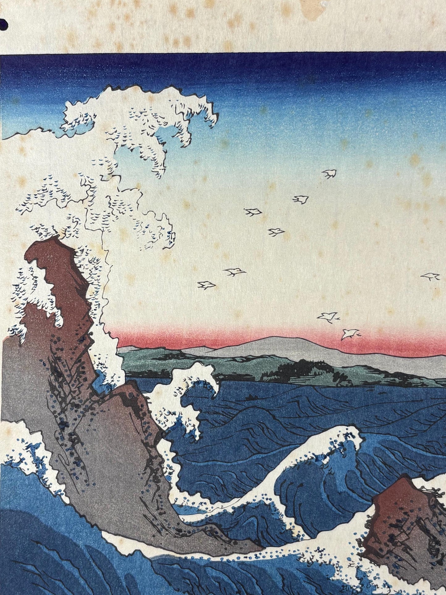 Japanese Ukiyo-e, woodblock print, , Hiroshige, "Awa Province: Naruto Whirlpools "