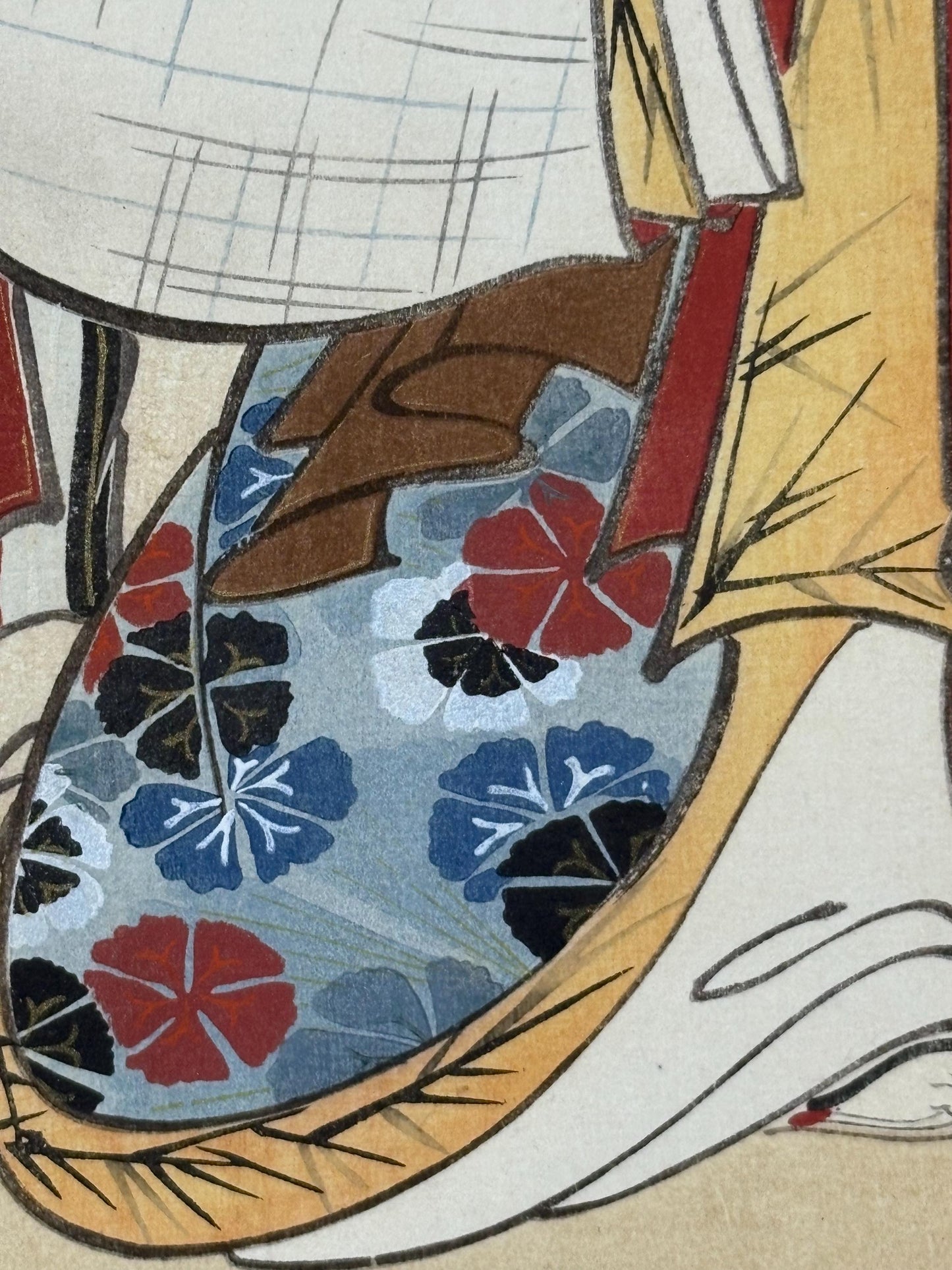 Japanese antique Ukiyoe, woodcut print, 1906, Japanese antique woodblock print, Miyagawa Choki, "美人少女図", from Ukiyoe-ha-gashu.