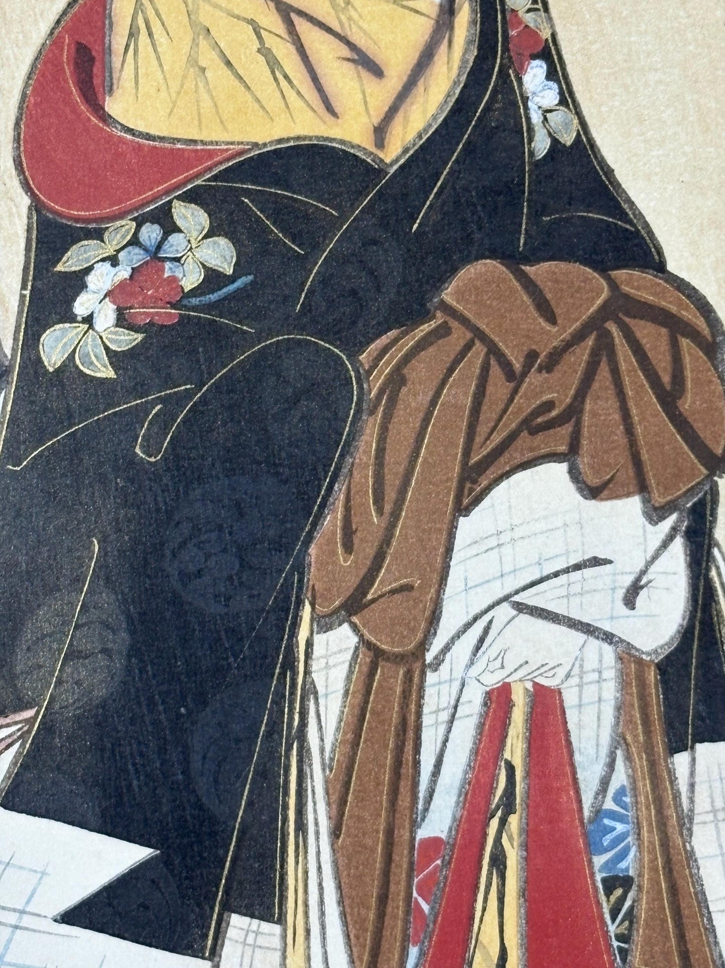 Japanese antique Ukiyoe, woodcut print, 1906, Japanese antique woodblock print, Miyagawa Choki, "美人少女図", from Ukiyoe-ha-gashu.