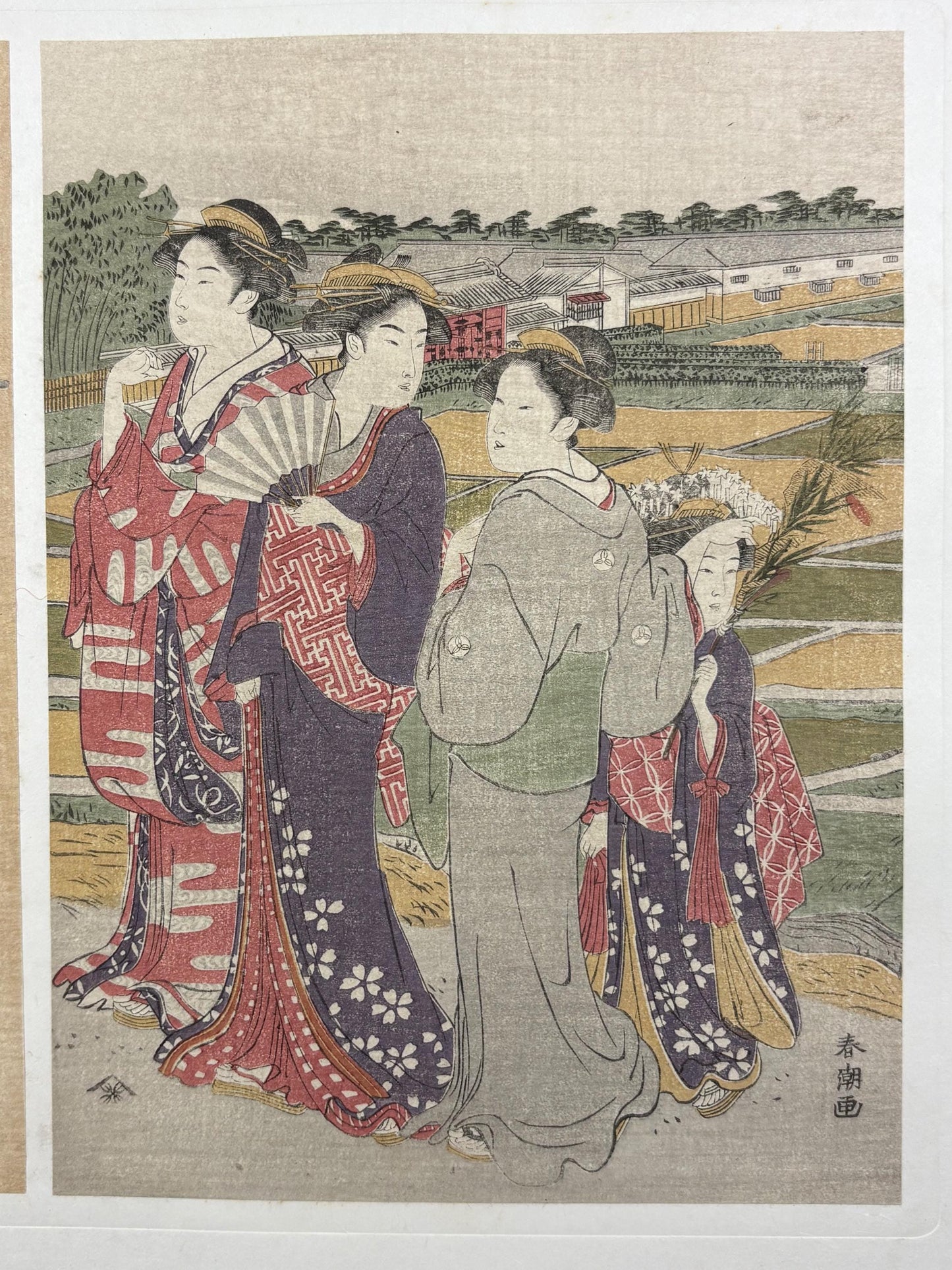 1906, Japanese antique woodblock print, Katsukawa Shuncho, from Ukiyoe-ha-gashu.