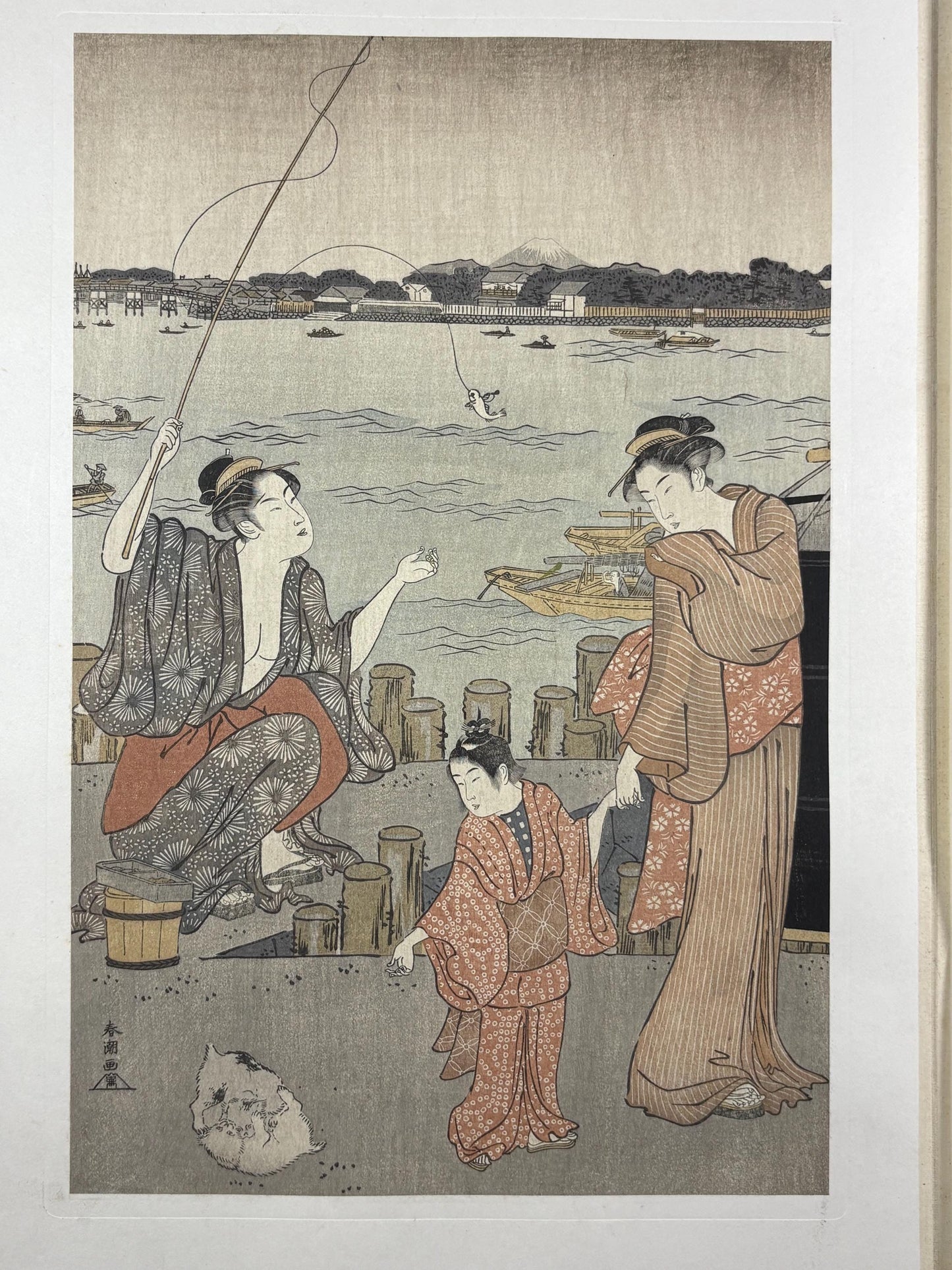 1906, Japanese antique woodblock print, Katsukawa Shuncho, from Ukiyoe-ha-gashu.