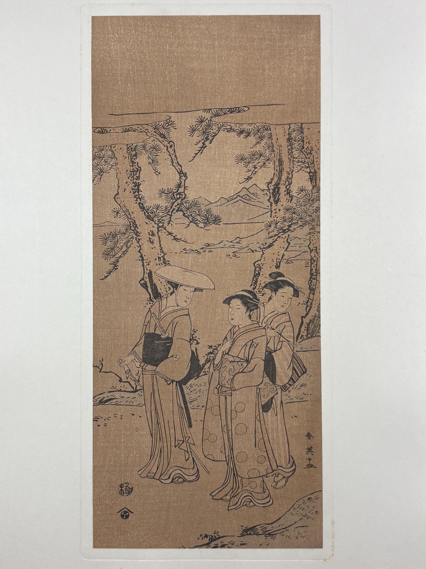 Japanese Ukiyo-e, woodblock print, 1906, Japanese antique woodblock print, Katsukawa Shunei, from Ukiyoe-ha-gashu.