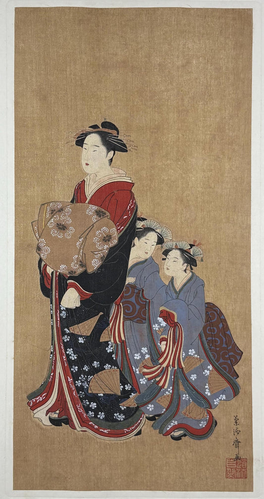 1906, Japanese antique woodblock print, Katsukawa Shundo, from Ukiyoe-ha-gashu.