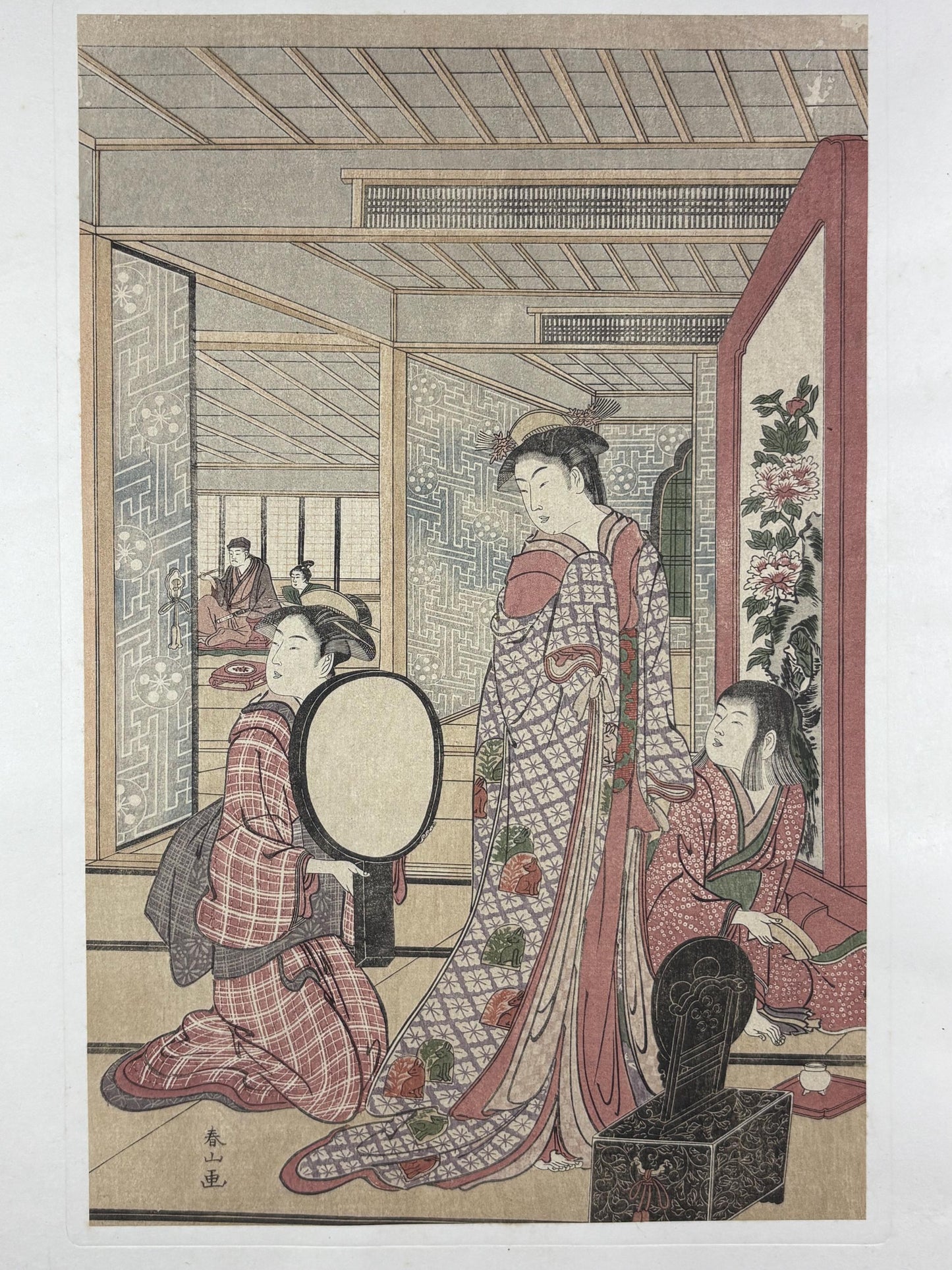 1906, Japanese antique woodblock print, Katsukawa Shunzan, from Ukiyoe-ha-gashu.