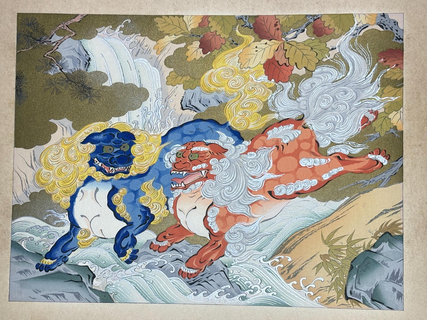 Japanese antique woodblock print, 1936, Arashino Shusui, Kano, The essential pictures of Kano School.