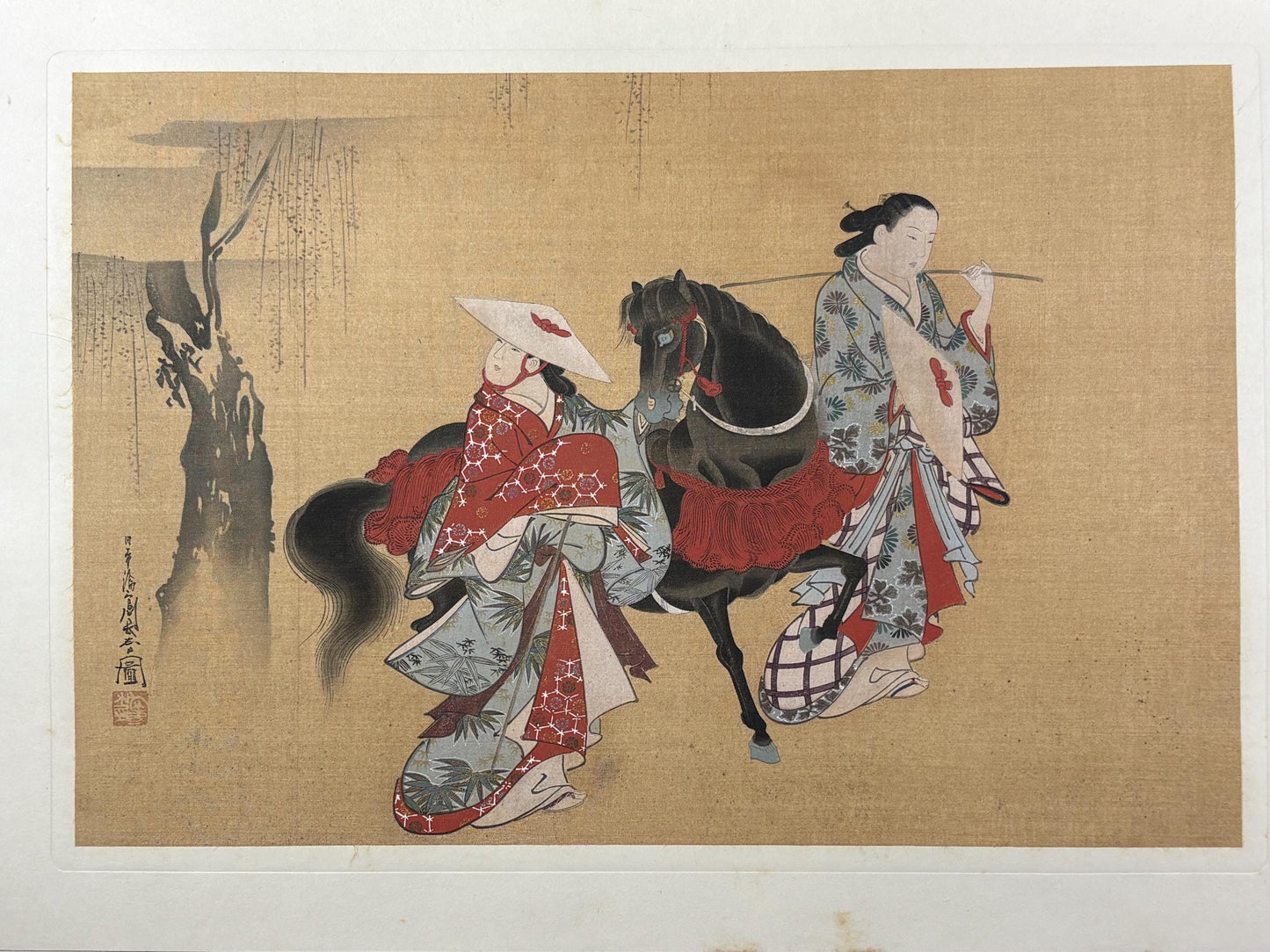 1906, Japanese antique woodblock print, Miyagawa Choshun, "今様東下図", from Ukiyoe-ha-gashu.