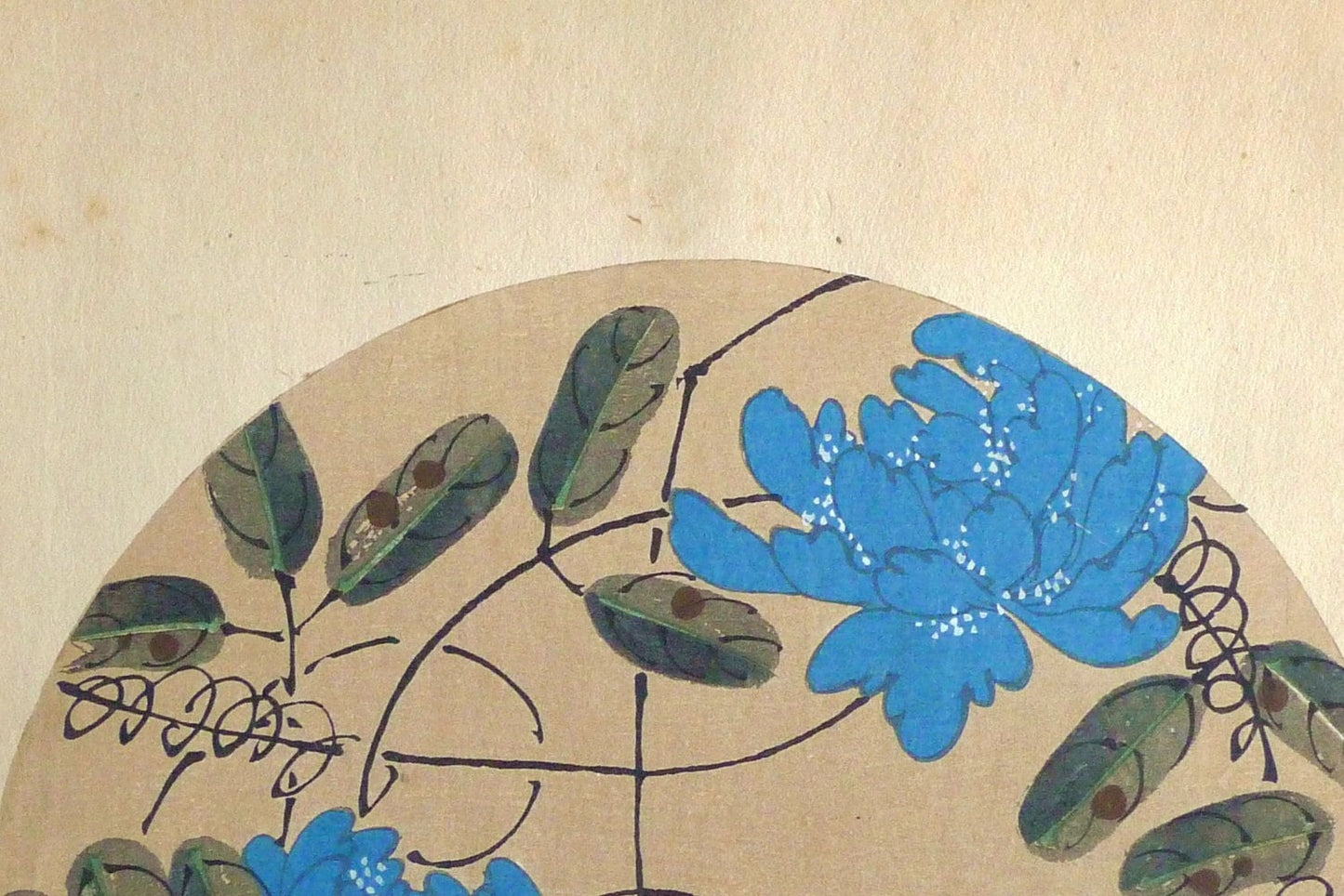 1908, Japanese antique woodblock print, Ito Jakuchu, "Clematis patens, from Jakuchu gafu", woodcut print.