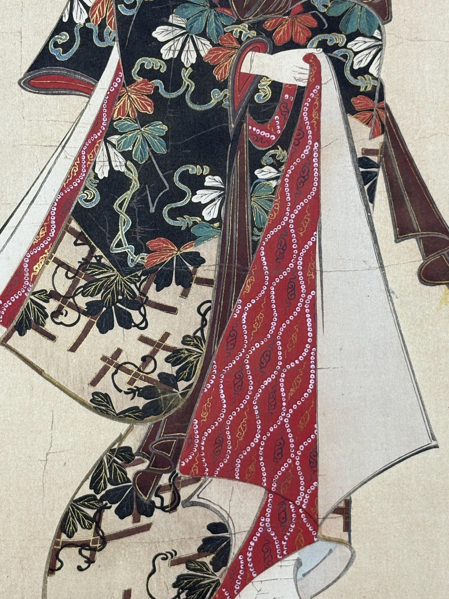 Japanese antique Ukiyoe, woodcut print, 1906, Japanese antique woodblock print, Miyagawa Choshun, "美人図", from Ukiyoe-ha-gashu.